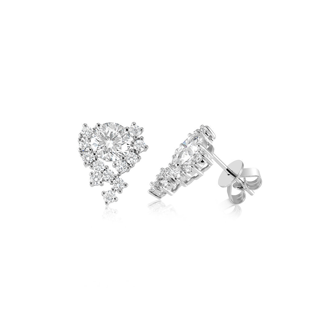 Diamond 18K earrings setting - Lotus Diamond