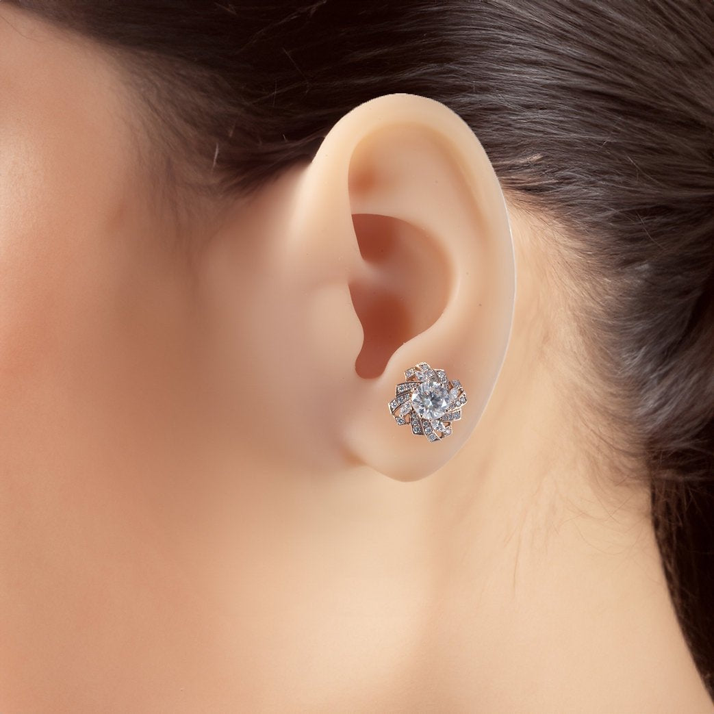Diamond 18K earrings setting - Lotus Diamond