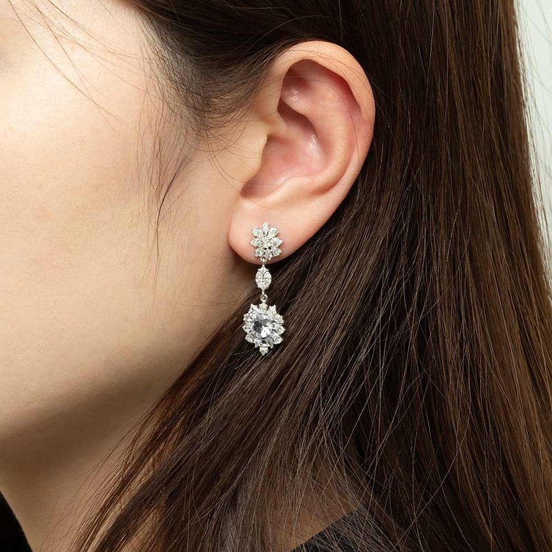 Diamond 18K earrings setting - Lotus Diamond