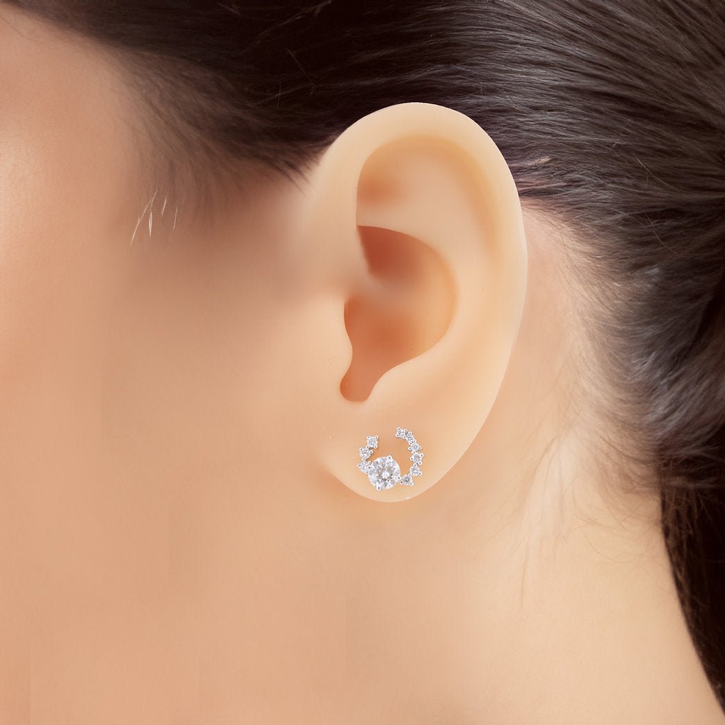 Diamond 18K earrings setting - Lotus Diamond