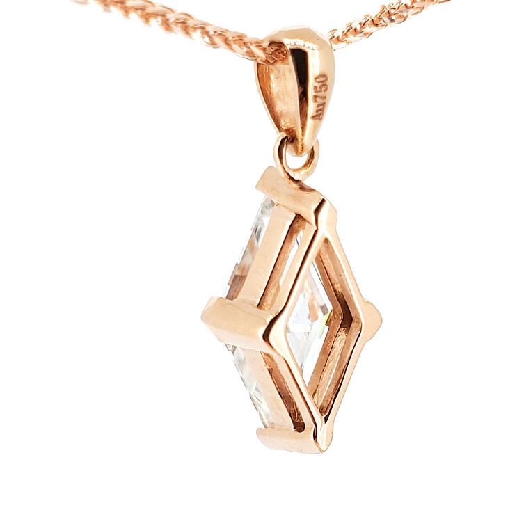 Diamond 18K Gold Necklace Pendant - Lotus Diamond