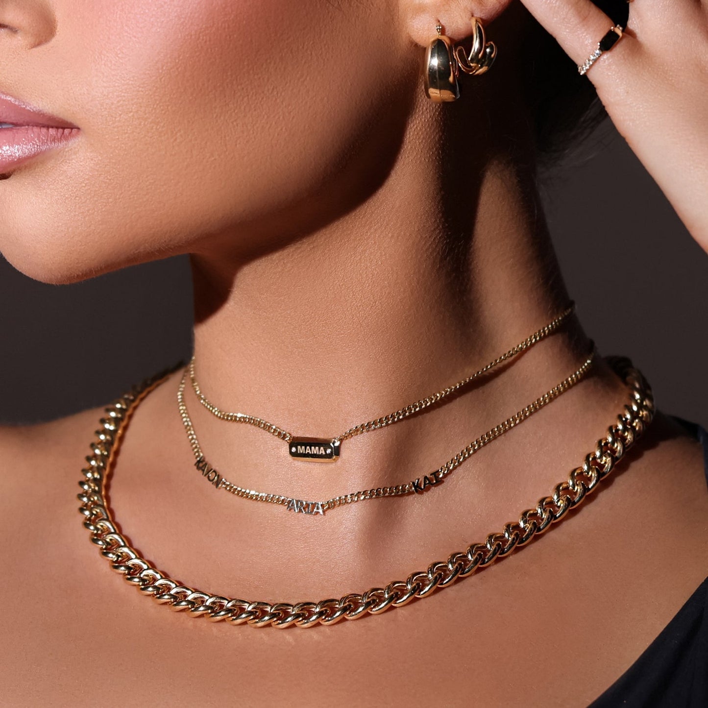 Diamond Beveled ID Cuban Chain Necklace - Lotus Diamond