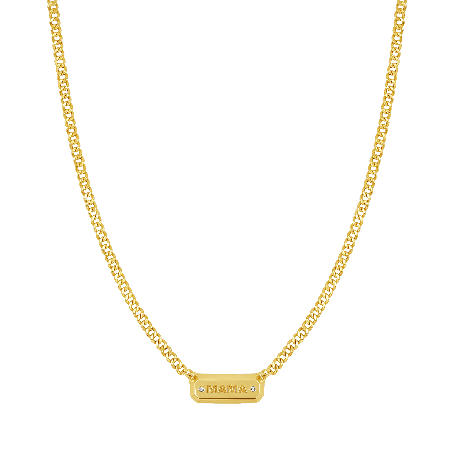 Diamond Beveled ID Cuban Chain Necklace - Lotus Diamond