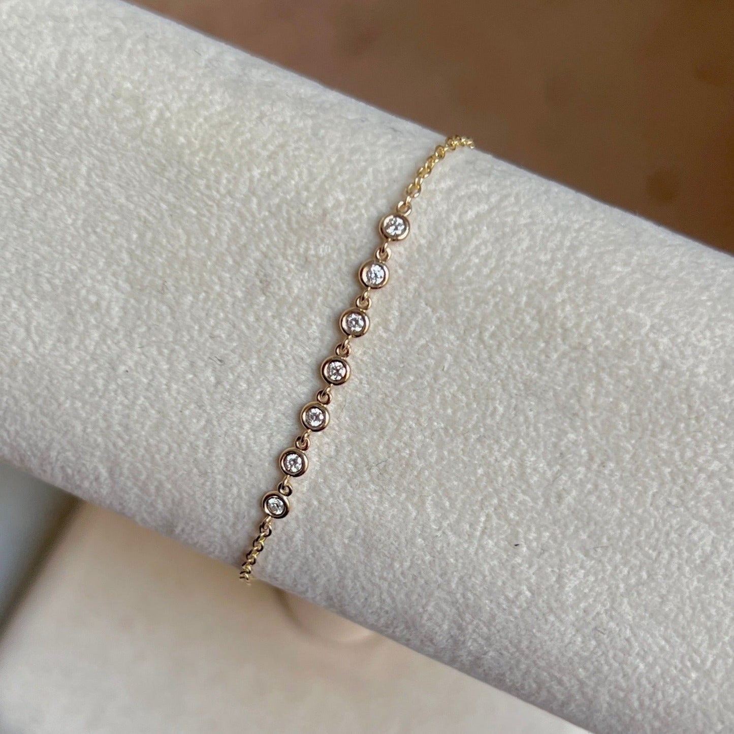 Diamond Bezel Station Bracelet - Lotus Diamond