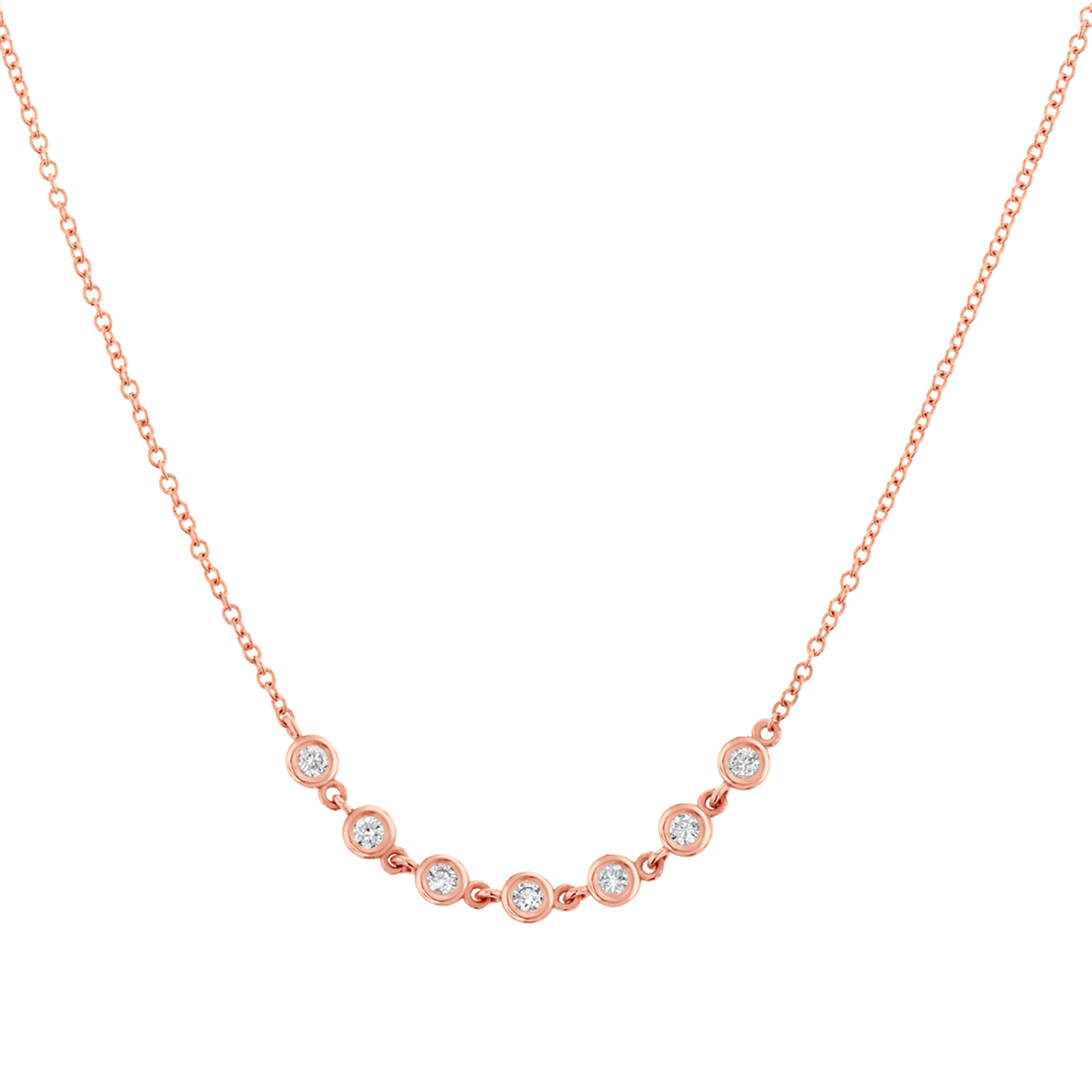 Diamond Bezel Station Necklace - Lotus Diamond