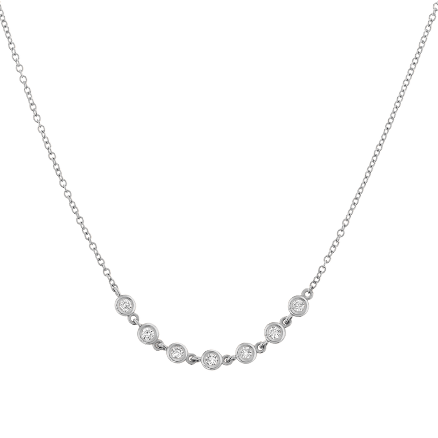 Diamond Bezel Station Necklace - Lotus Diamond