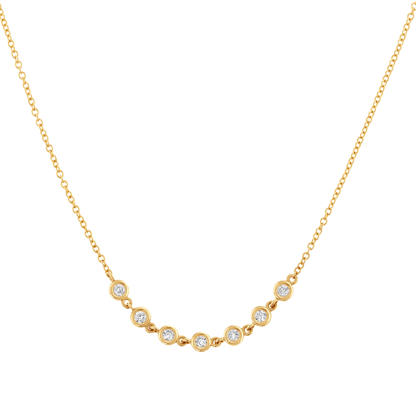 Diamond Bezel Station Necklace - Lotus Diamond