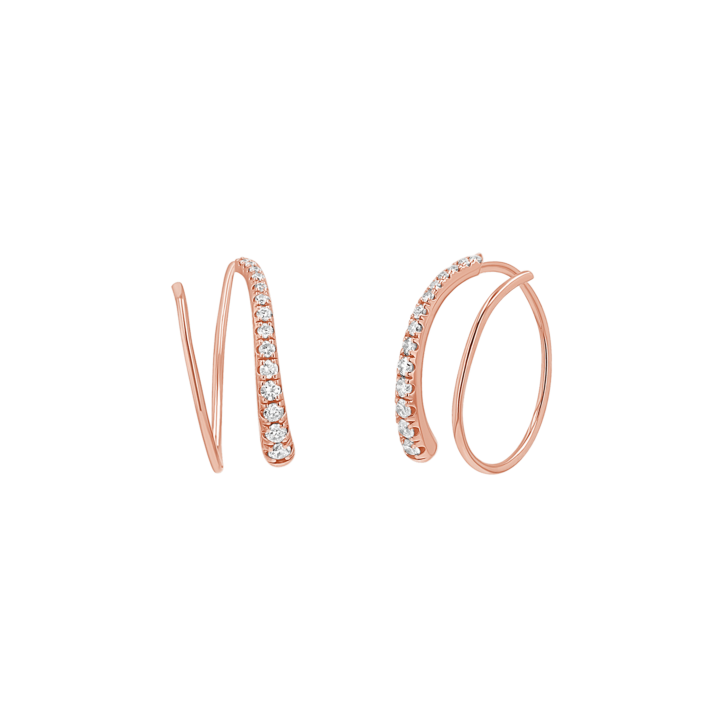 Diamond Coil Hoop Earrings - Lotus Diamond