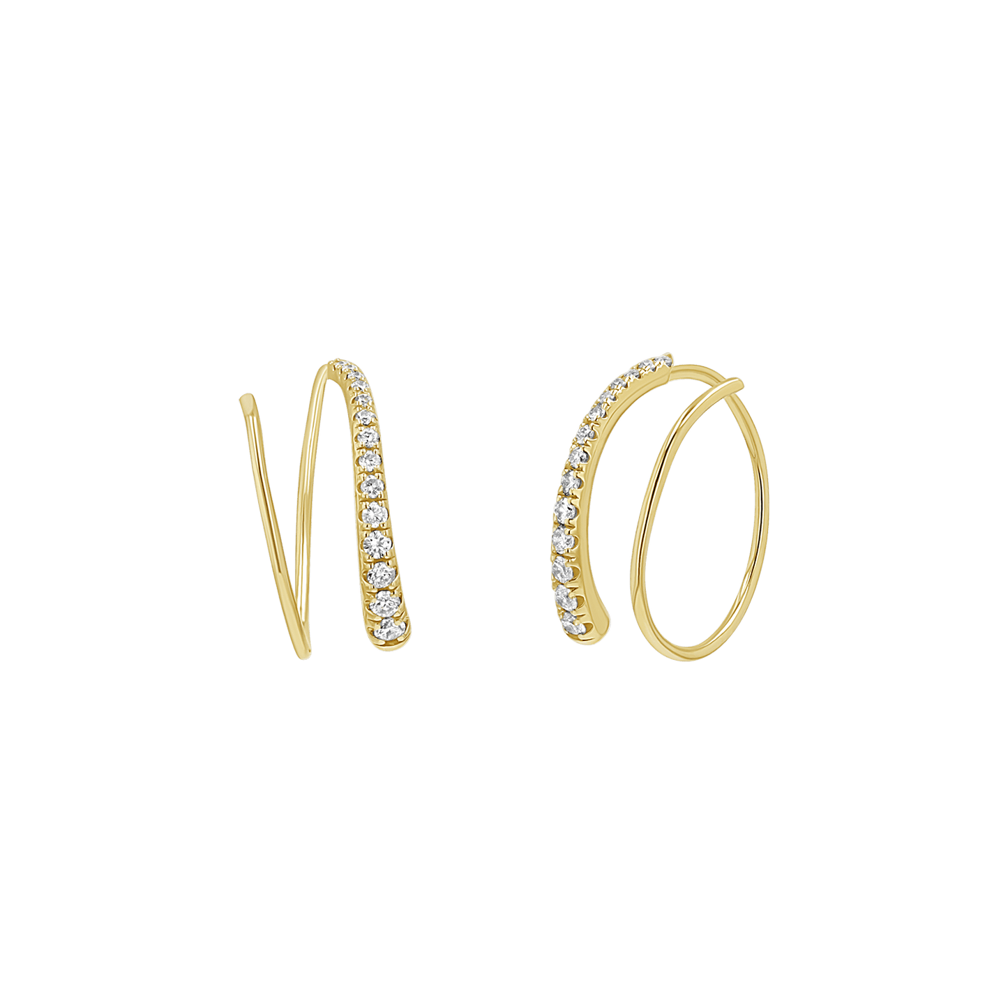 Diamond Coil Hoop Earrings - Lotus Diamond