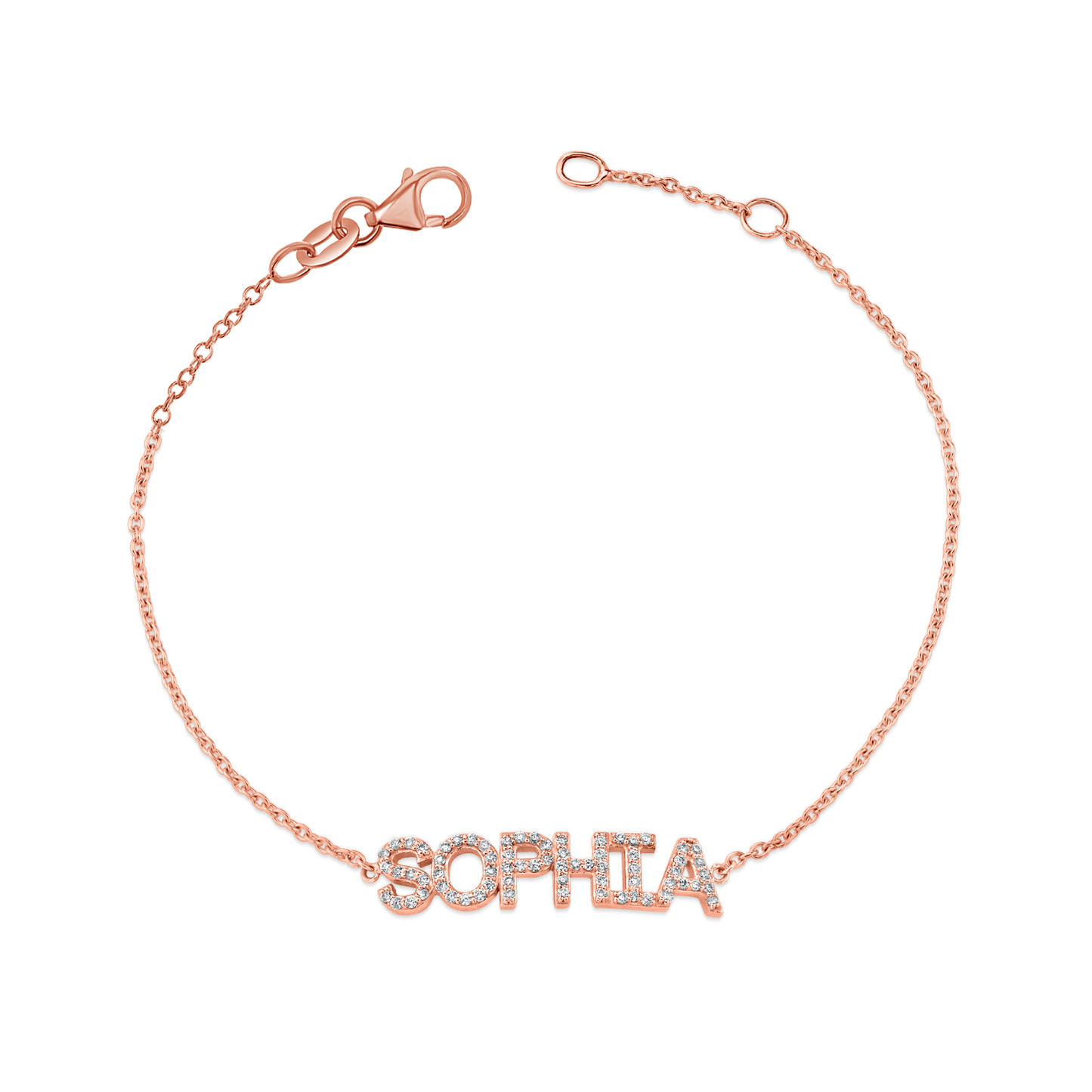 Diamond Custom Name Bracelet - Lotus Diamond