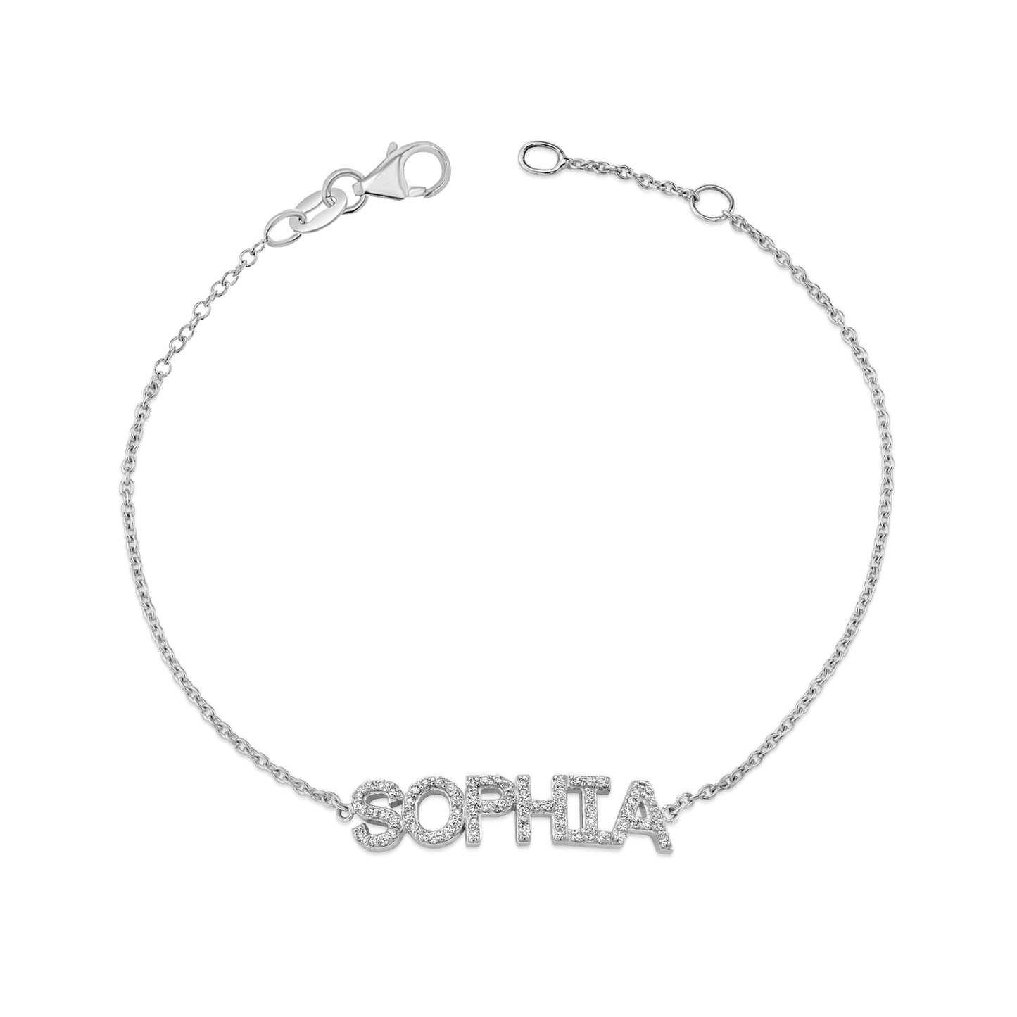 Diamond Custom Name Bracelet - Lotus Diamond