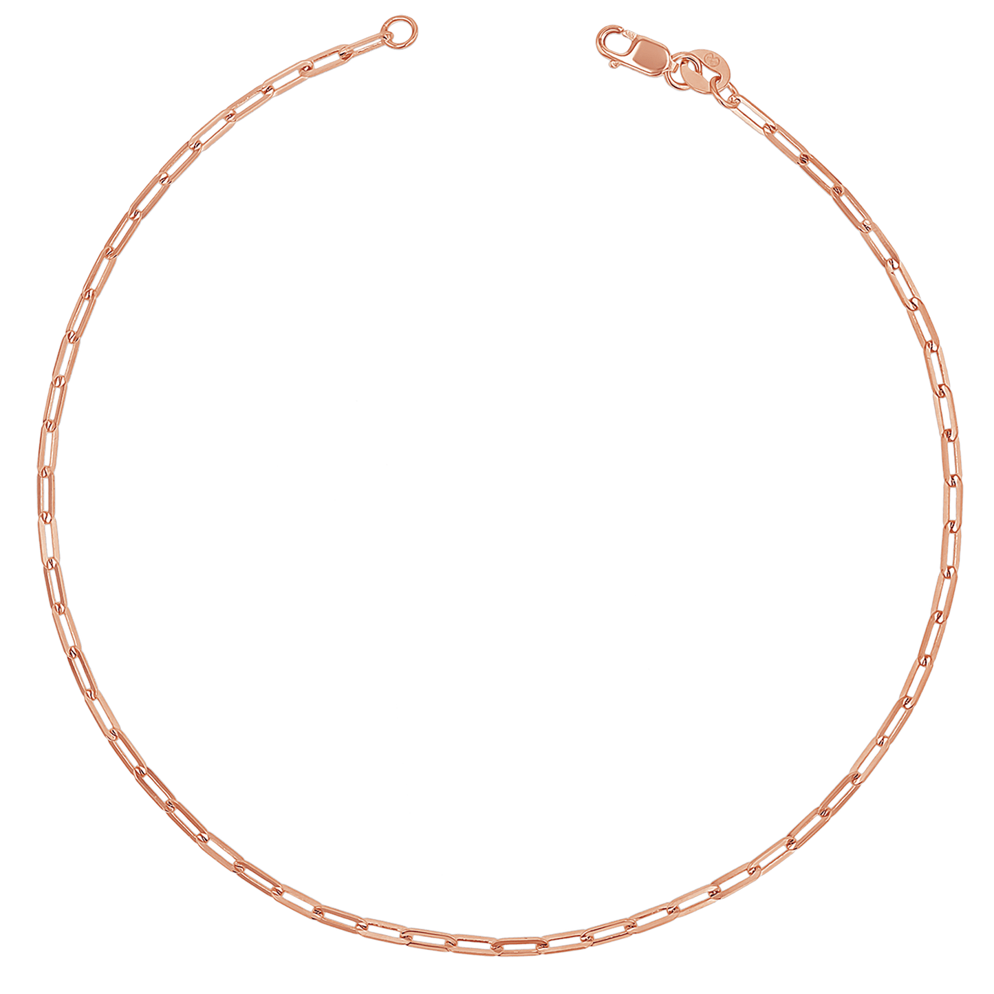 Diamond Cut Paper Clip Anklet - Lotus Diamond