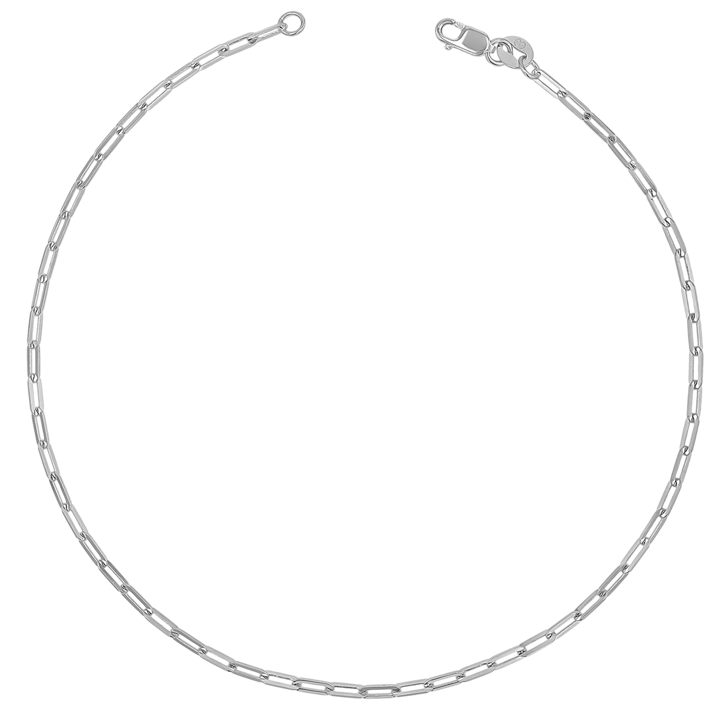 Diamond Cut Paper Clip Anklet - Lotus Diamond