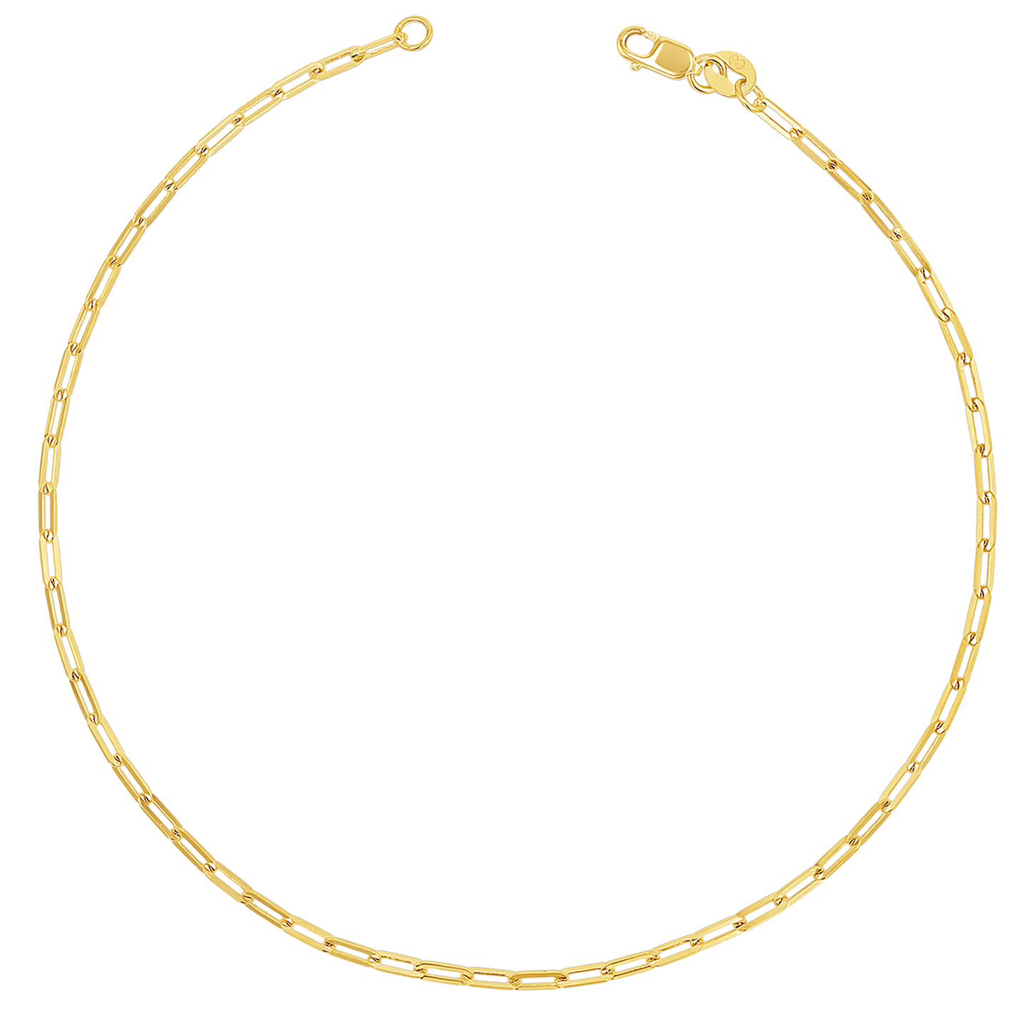 Diamond Cut Paper Clip Anklet - Lotus Diamond