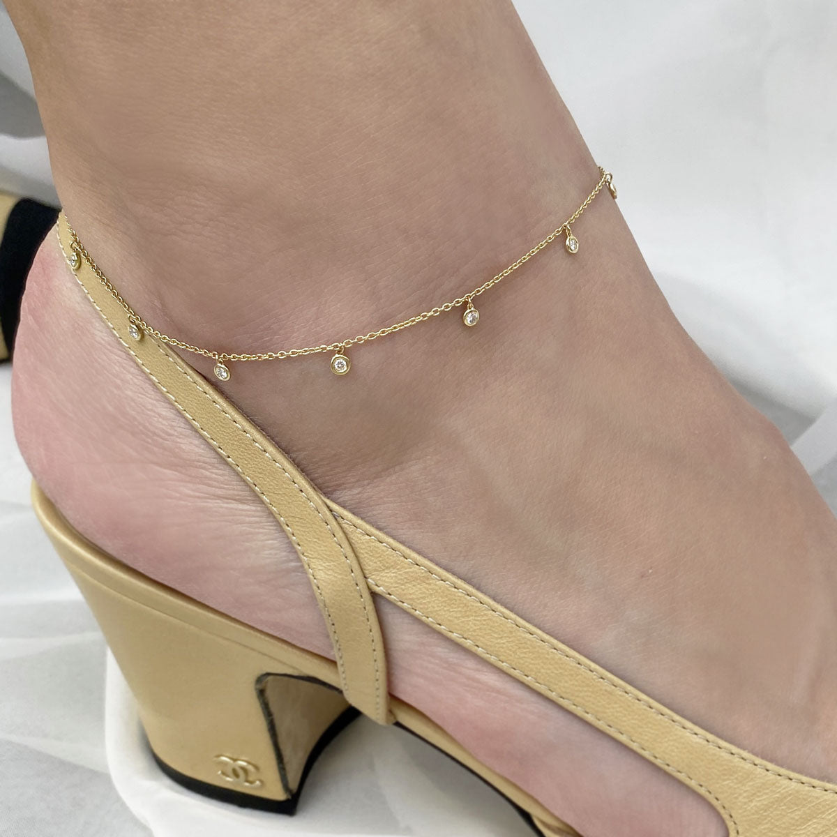 Diamond Drop Anklet - Lotus Diamond
