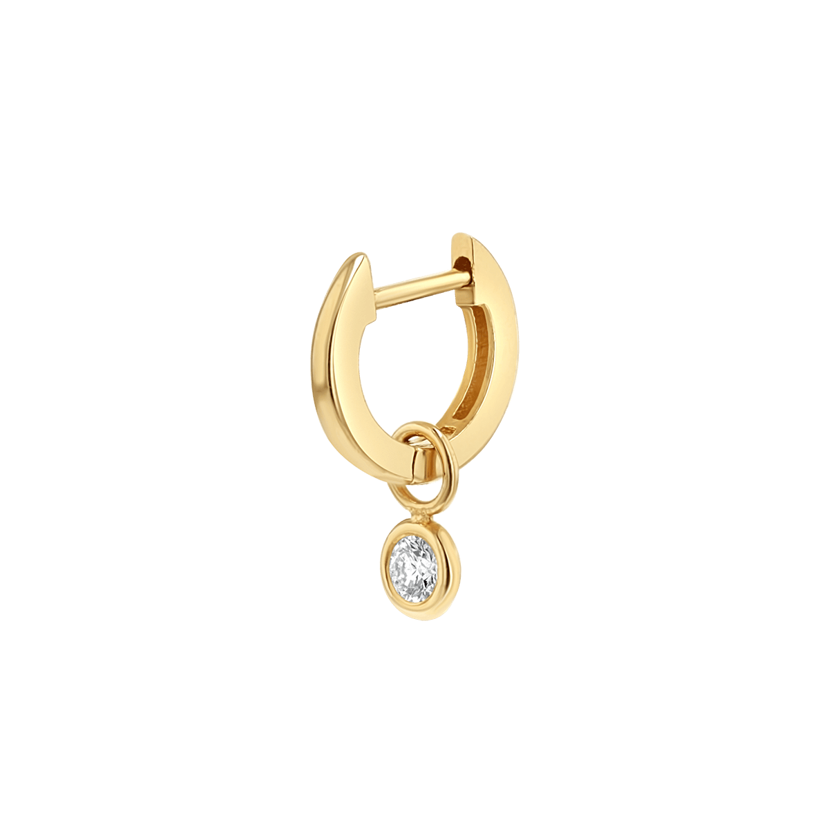 Diamond Drop Huggies Hoops - Lotus Diamond