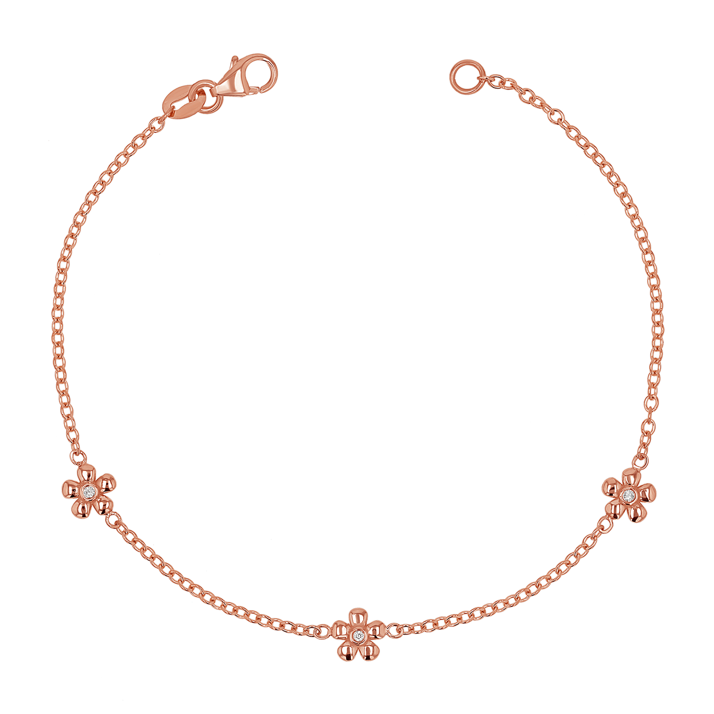 Diamond Flower Chain Bracelet - Lotus Diamond