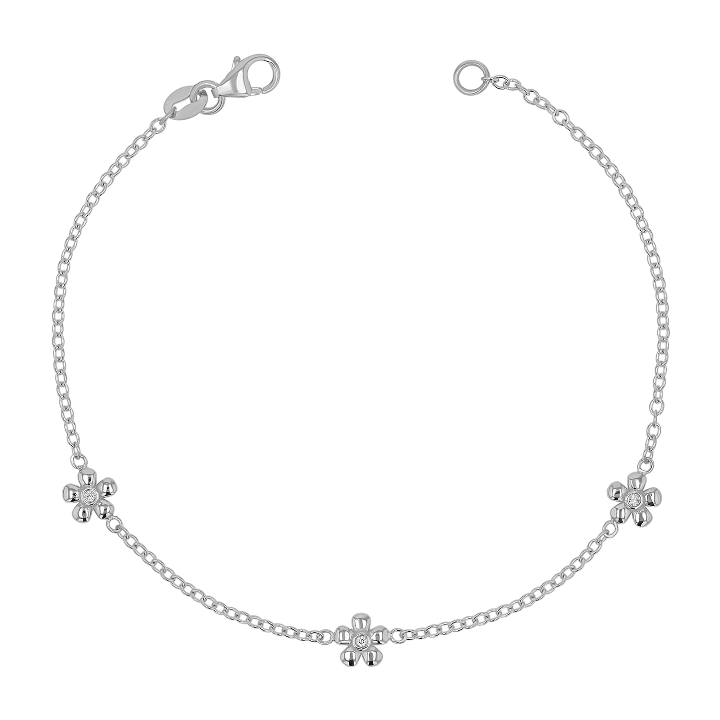 Diamond Flower Chain Bracelet - Lotus Diamond