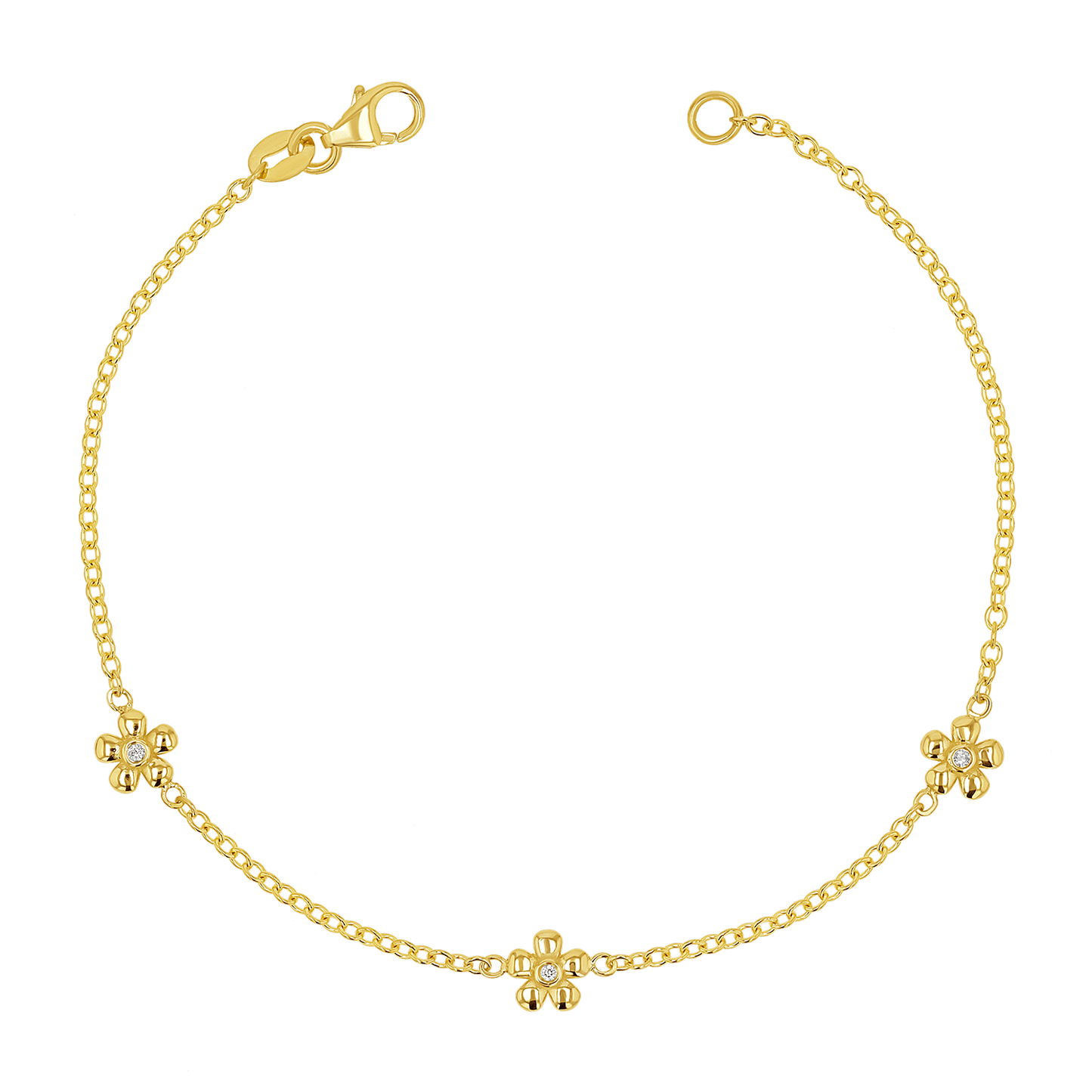 Diamond Flower Chain Bracelet - Lotus Diamond