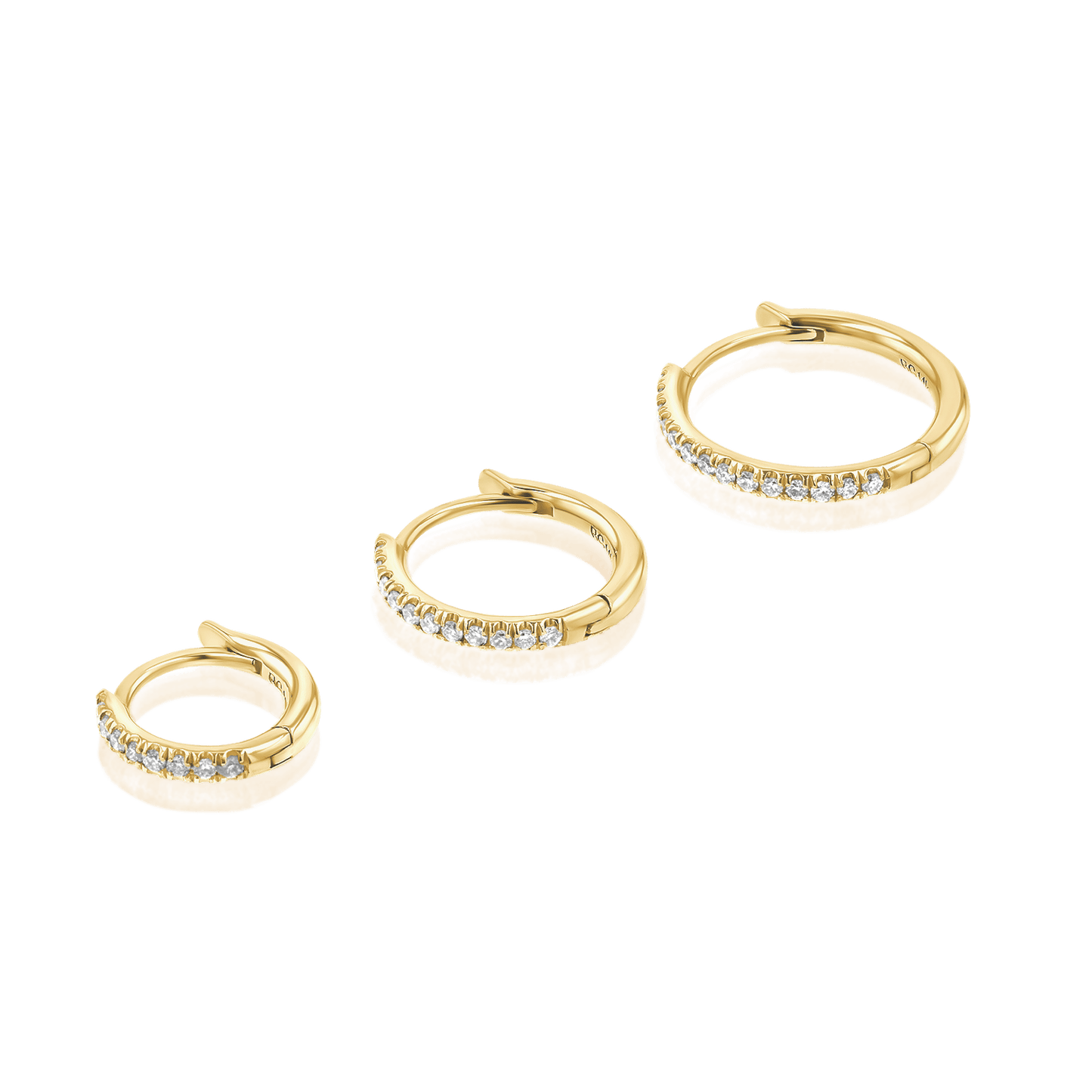Diamond Huggie Hoop Earrings - Lotus Diamond