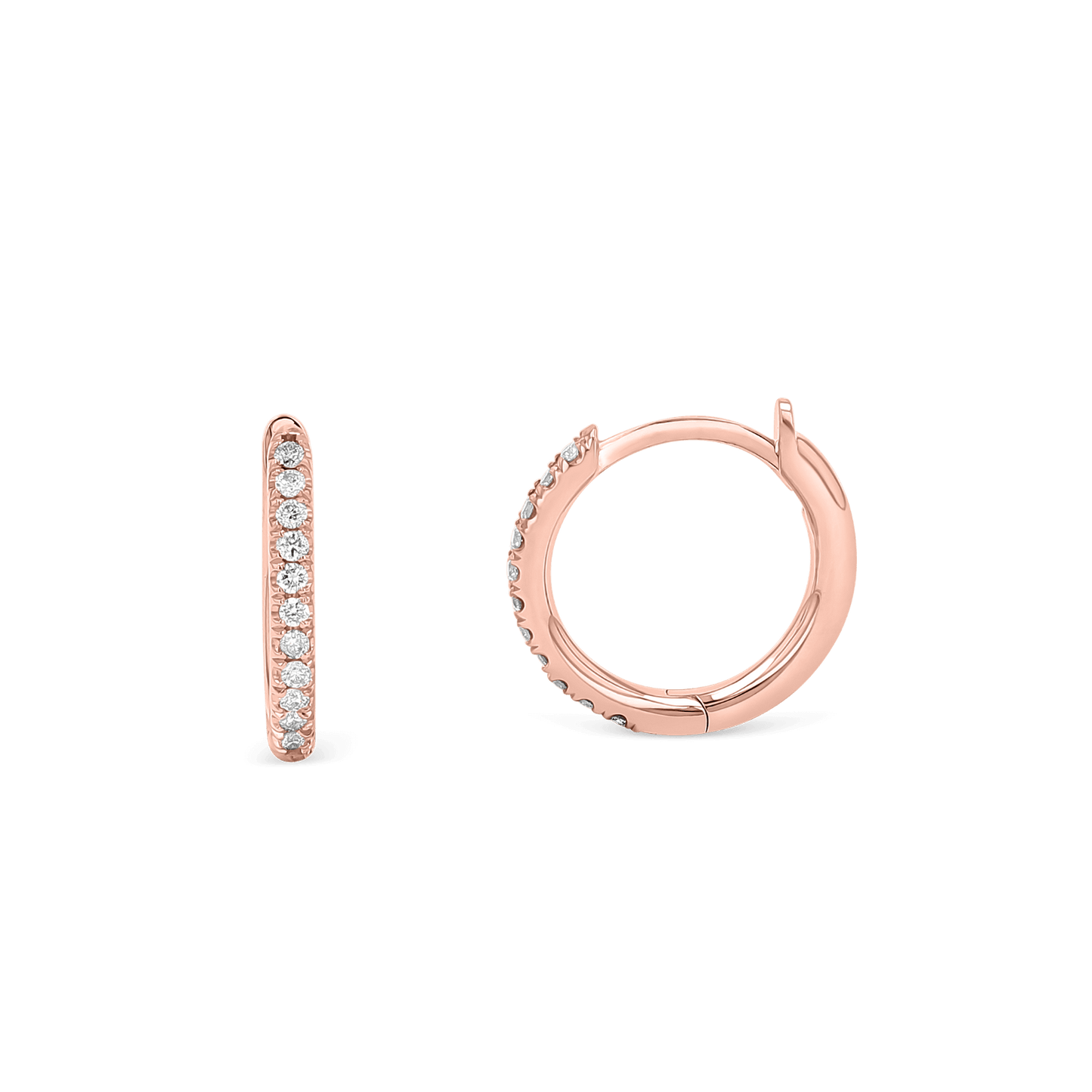 Diamond Huggie Hoop Earrings - Lotus Diamond
