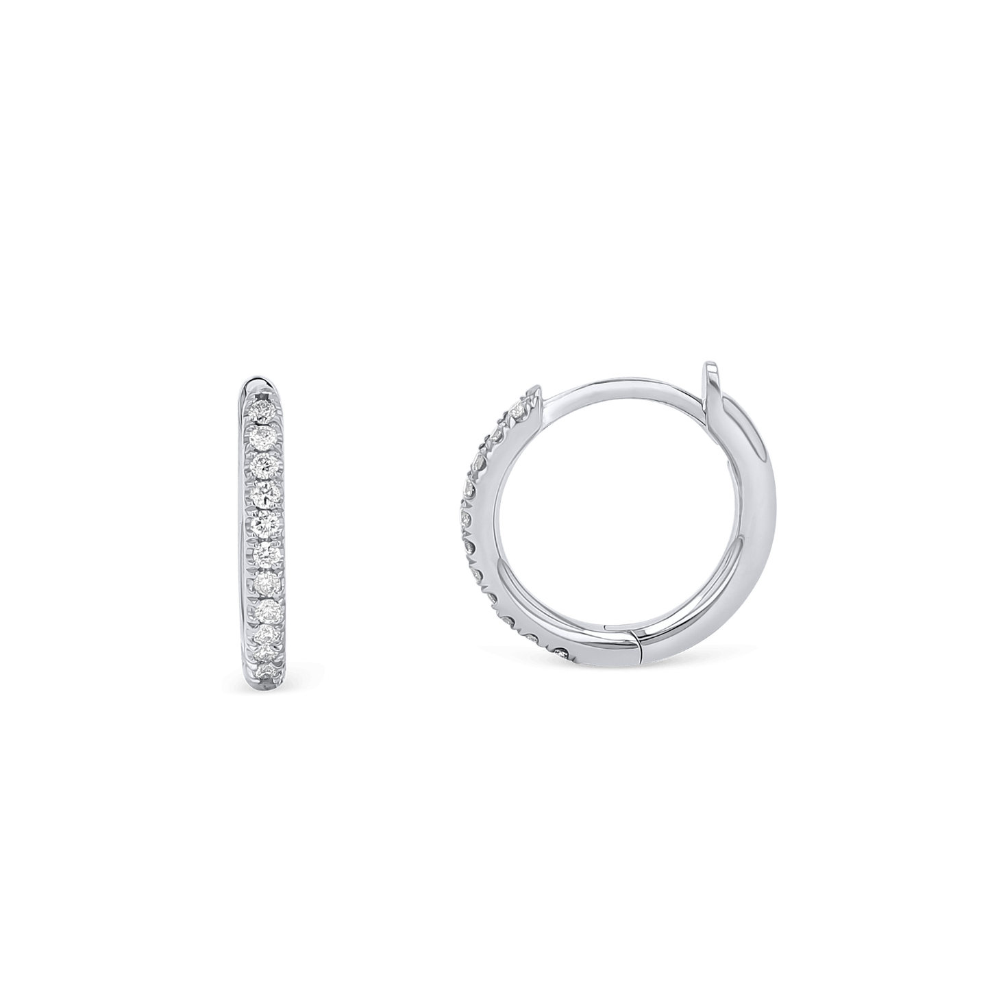 Diamond Huggie Hoop Earrings - Lotus Diamond