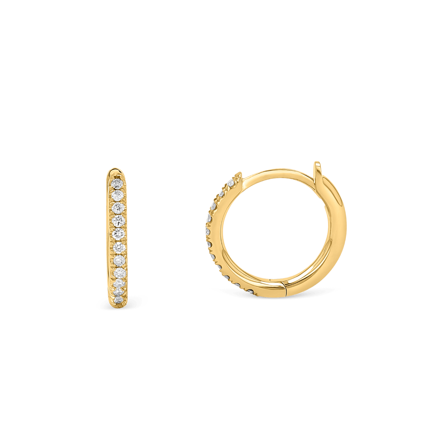 Diamond Huggie Hoop Earrings - Lotus Diamond