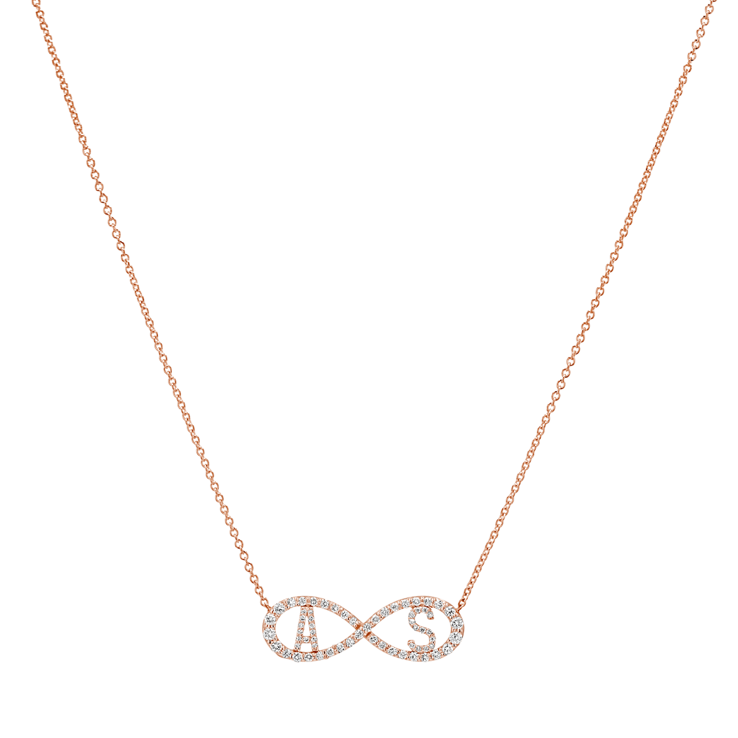 Diamond Infinity Letter Necklace - Lotus Diamond