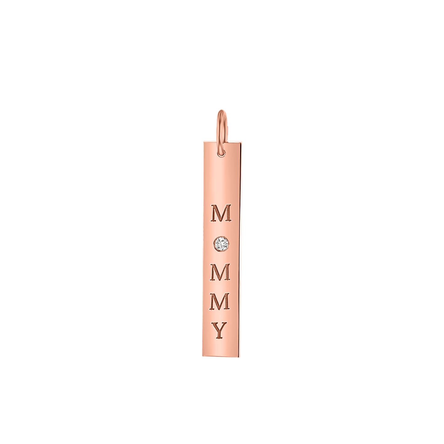 Diamond Mommy Vertical Tag Charm - Lotus Diamond