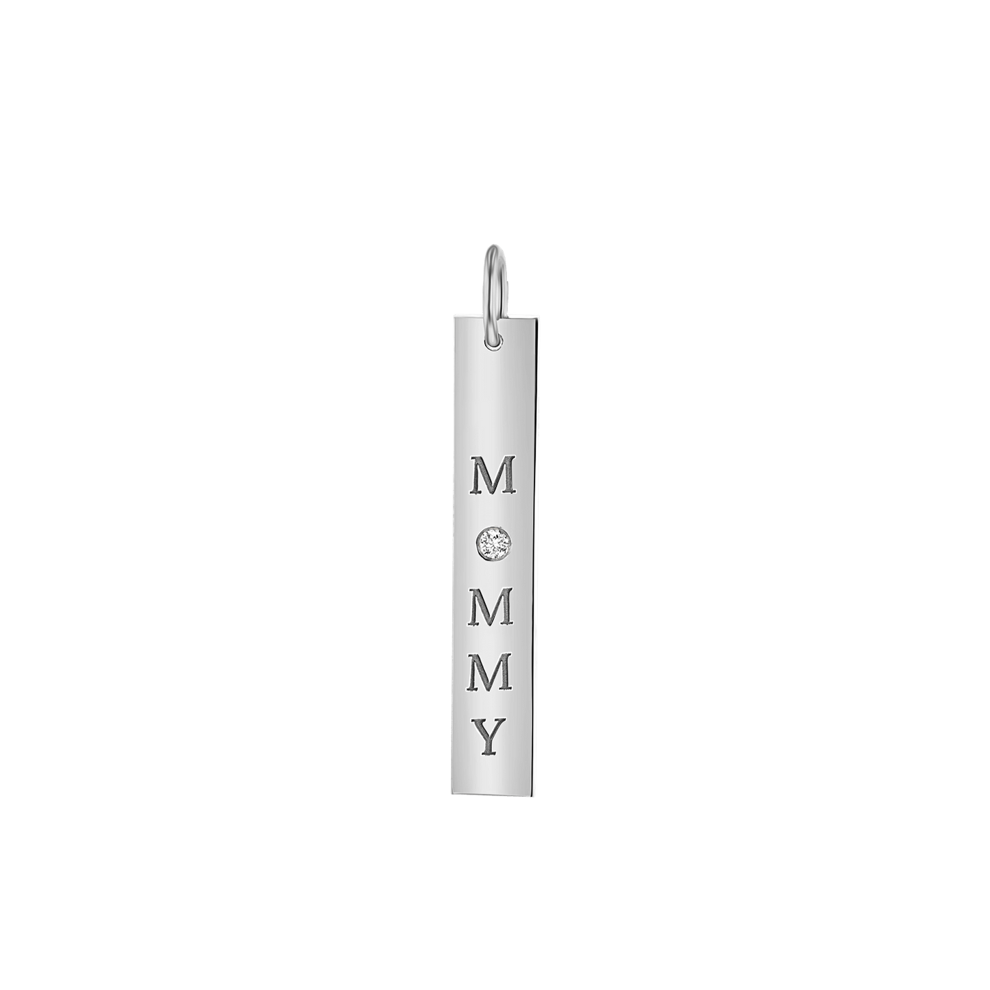 Diamond Mommy Vertical Tag Charm - Lotus Diamond