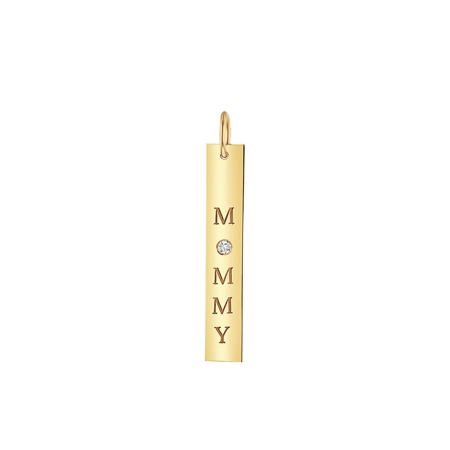 Diamond Mommy Vertical Tag Charm - Lotus Diamond