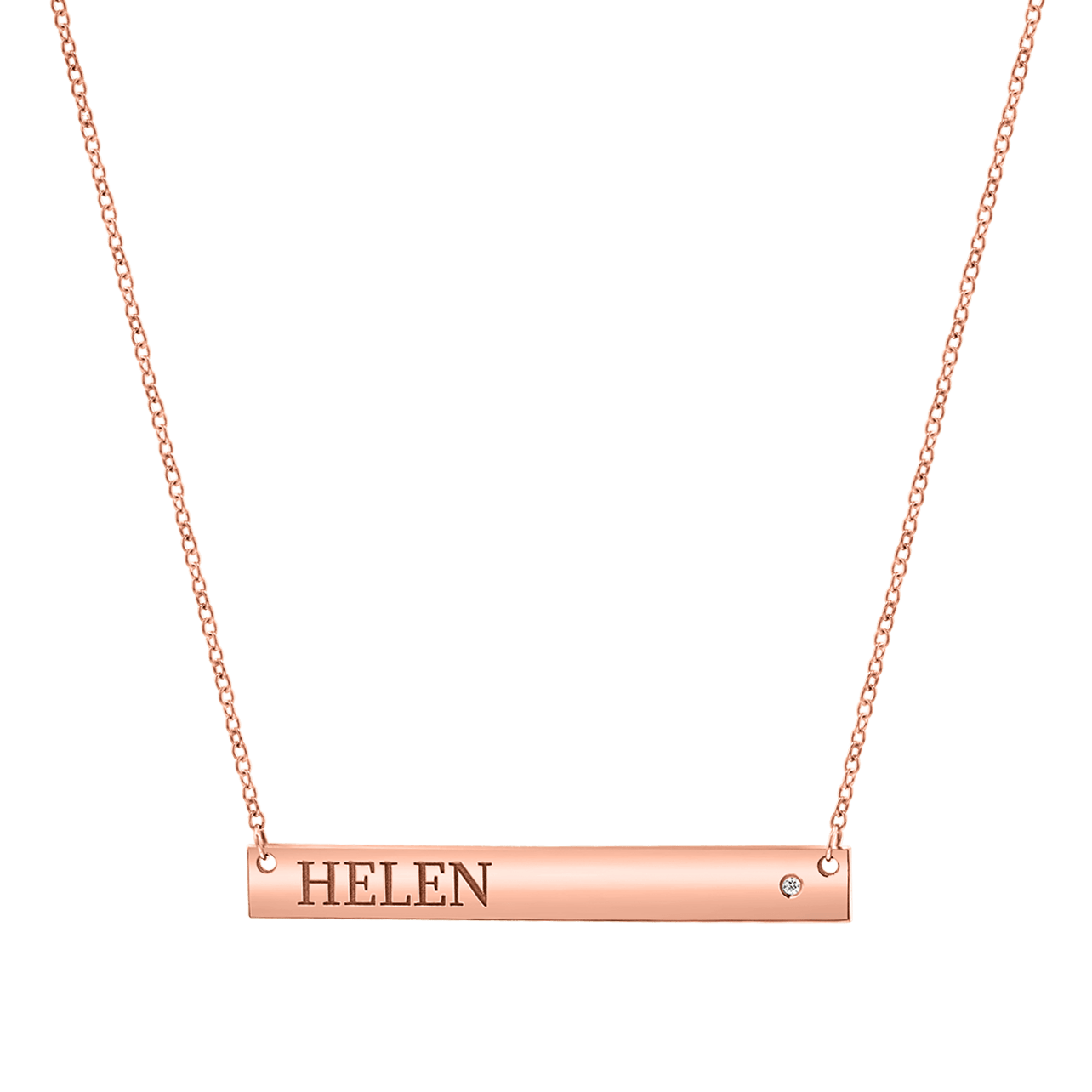 Diamond Nameplate Necklace - Lotus Diamond