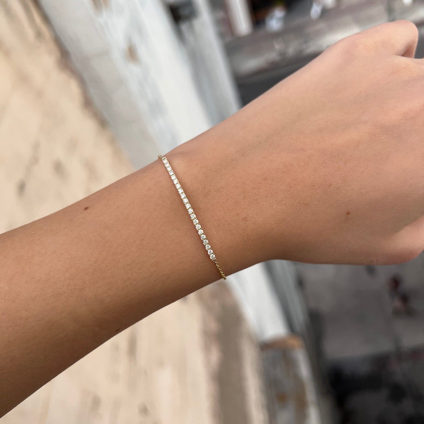 Diamond Pave Bar Bracelet - Lotus Diamond