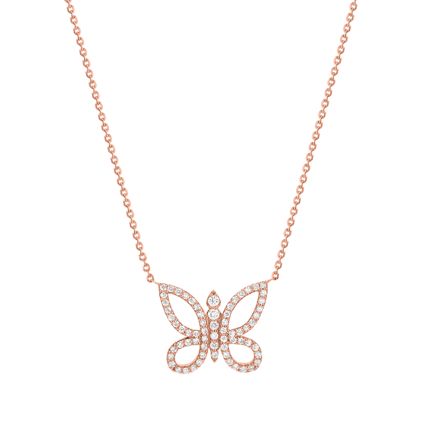 Diamond Pave Butterfly Necklace - Lotus Diamond