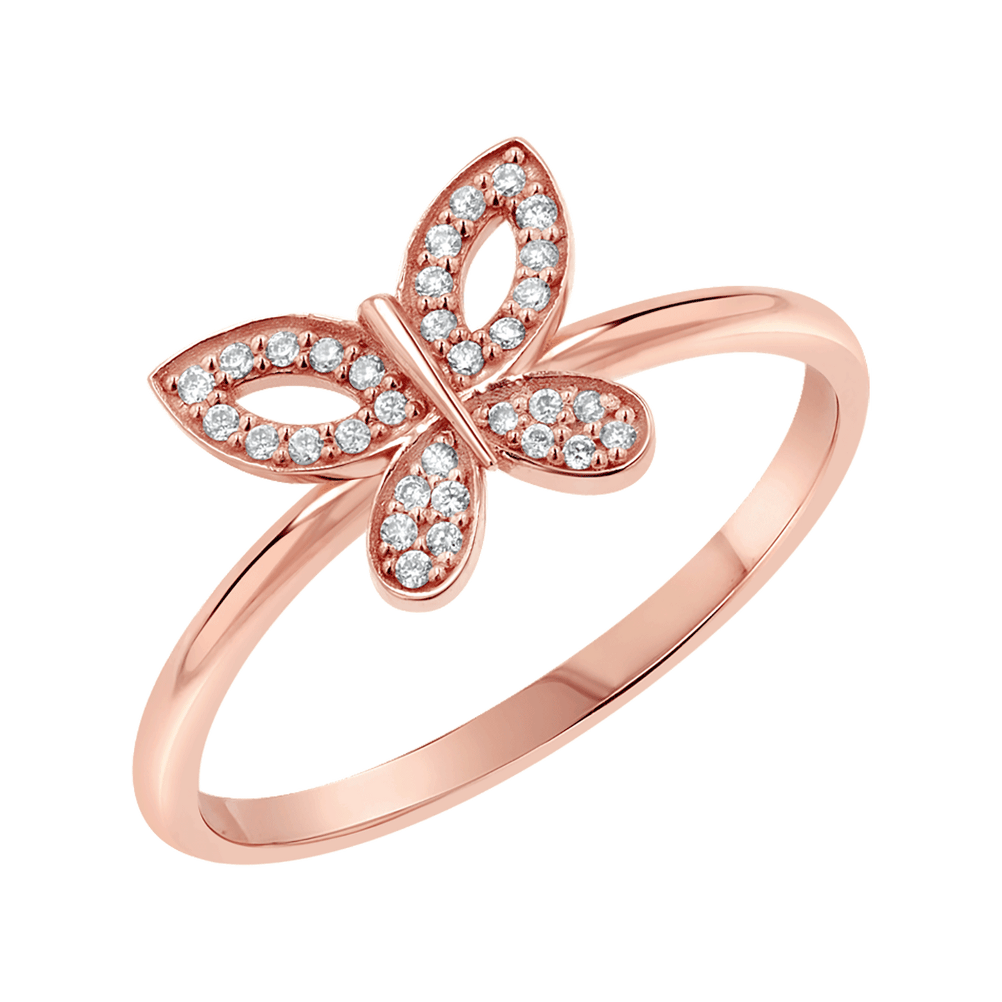 Diamond Pave Butterfly Ring - Lotus Diamond