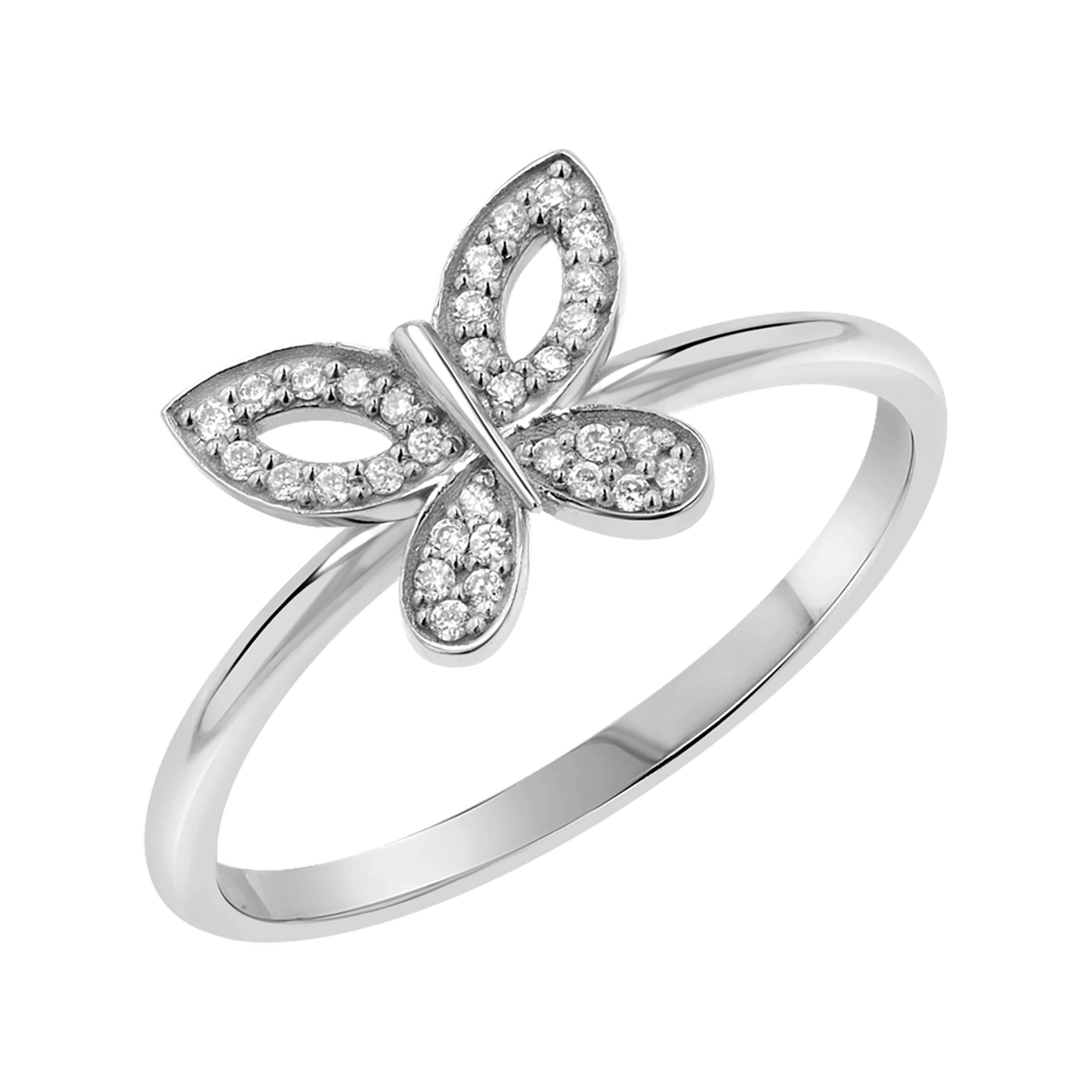 Diamond Pave Butterfly Ring - Lotus Diamond