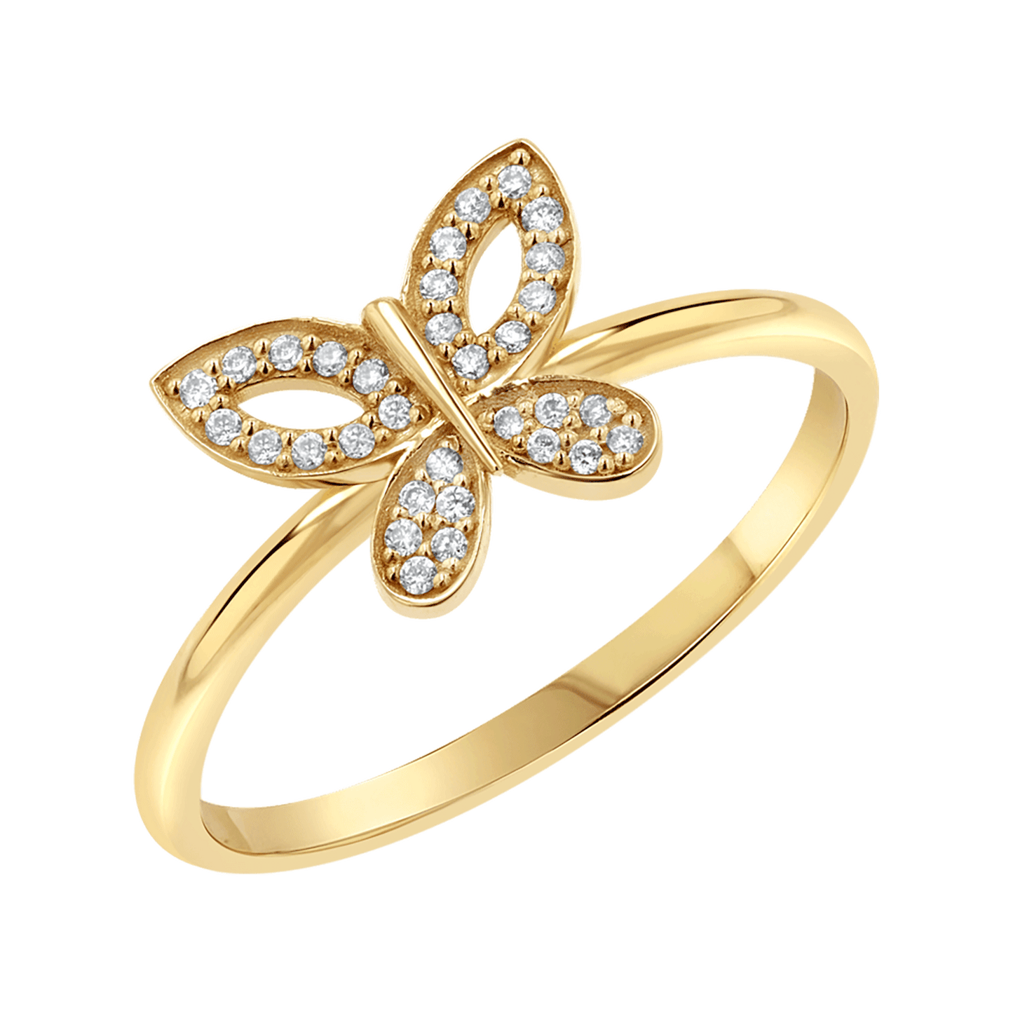 Diamond Pave Butterfly Ring - Lotus Diamond