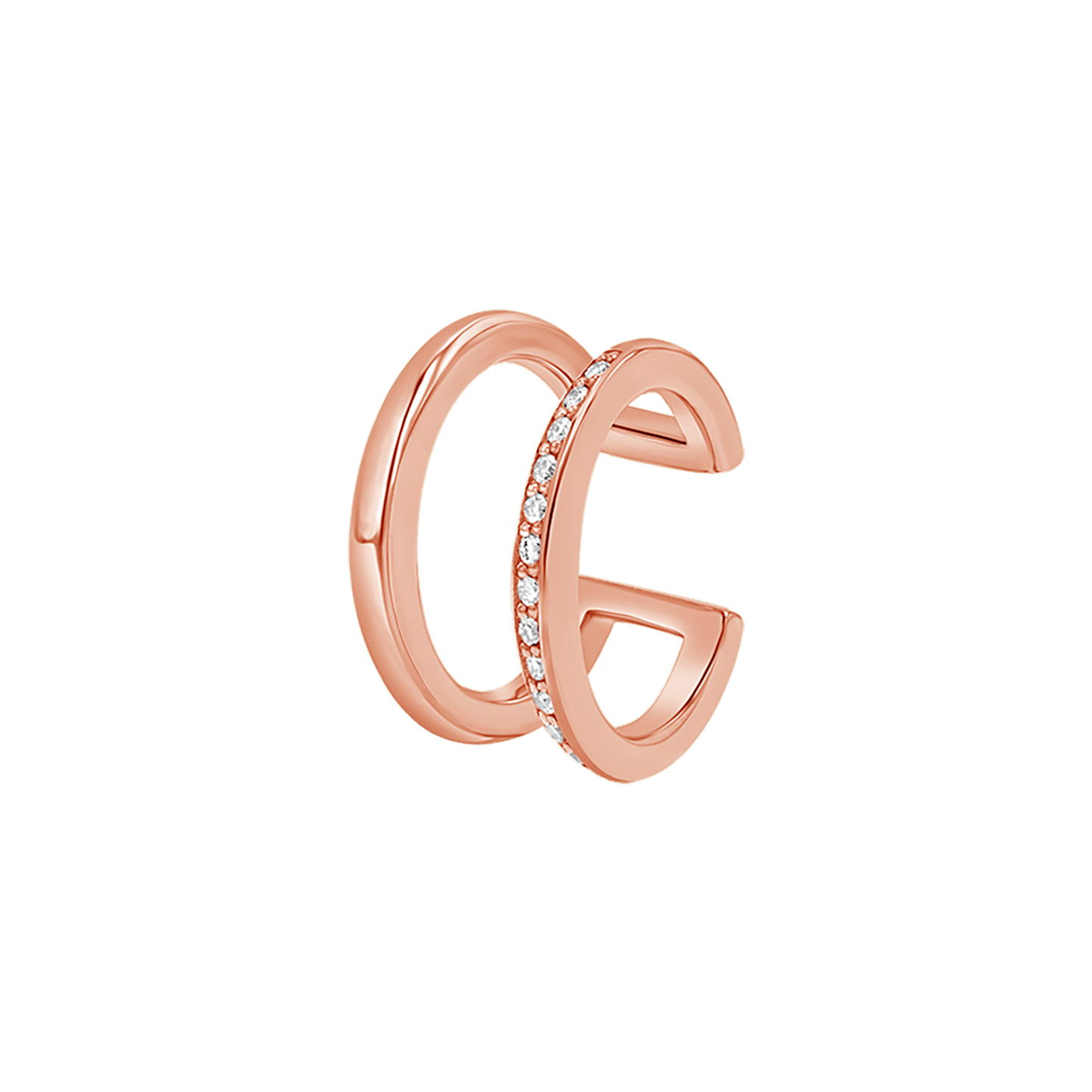 Diamond Pave Open Band Ear Cuff - Lotus Diamond