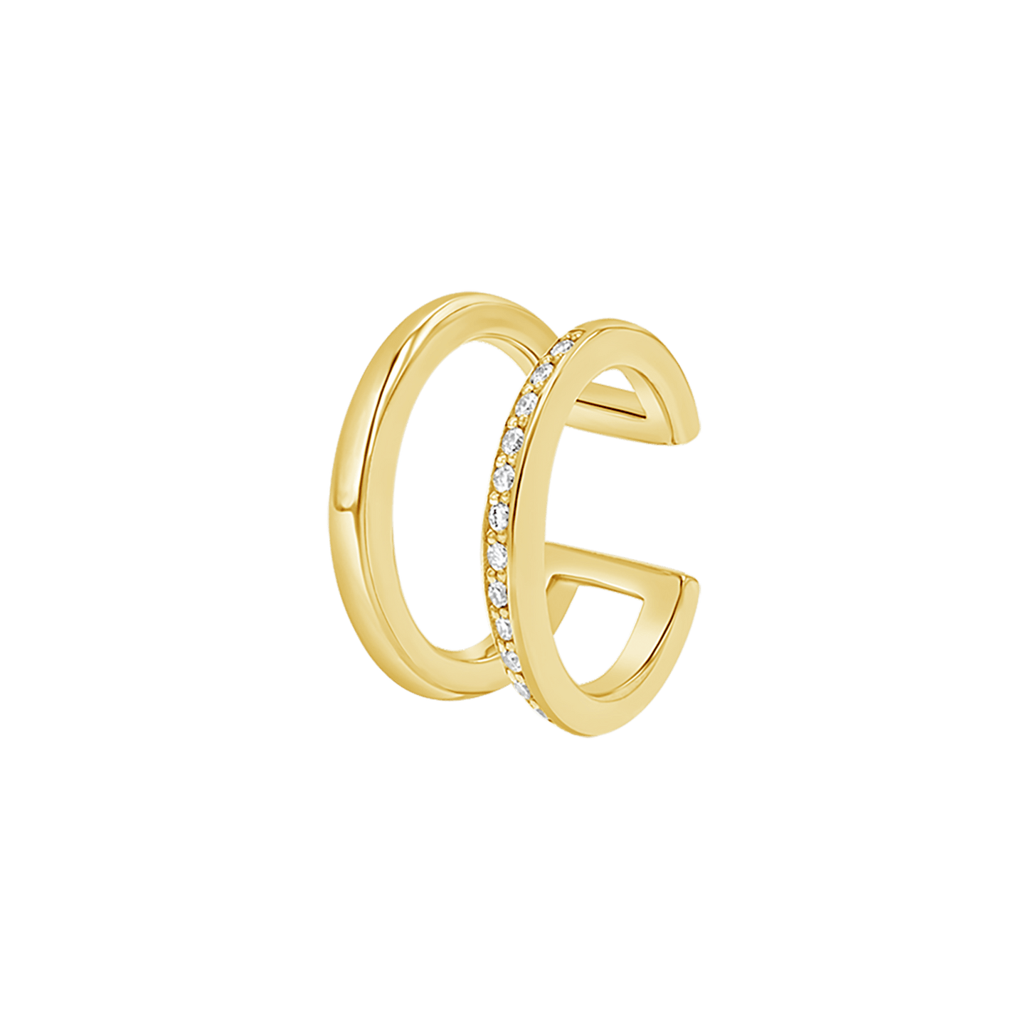 Diamond Pave Open Band Ear Cuff - Lotus Diamond