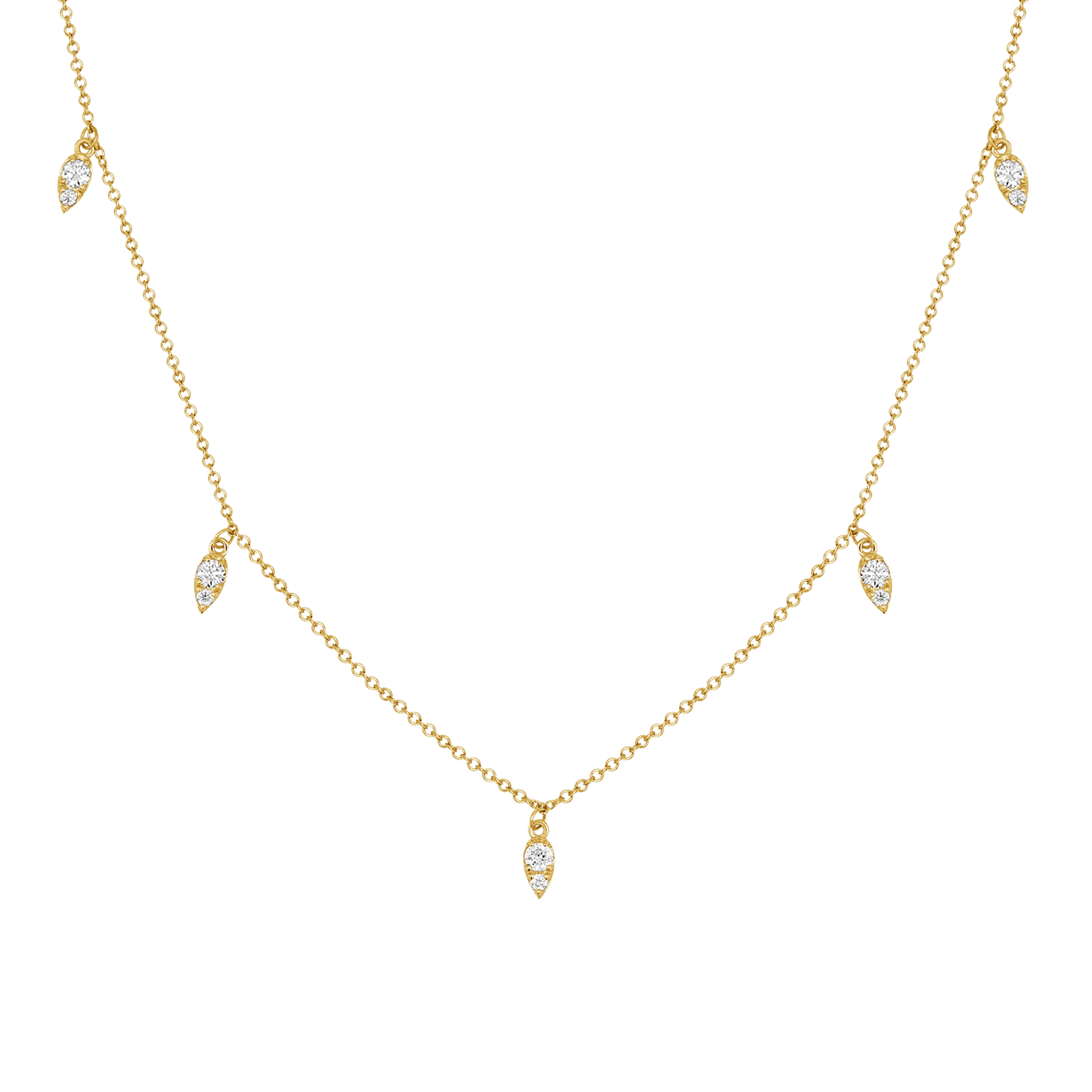 Diamond Pear Drop Necklace - Lotus Diamond