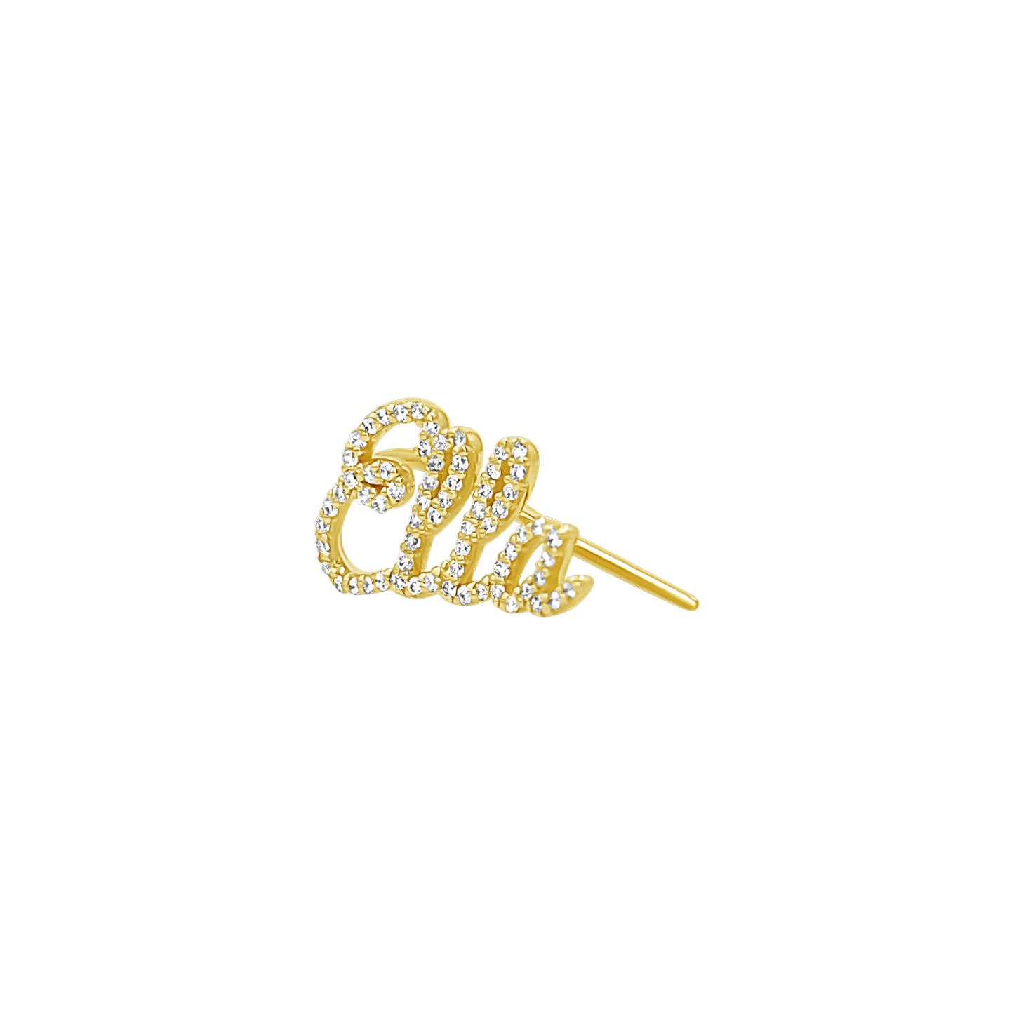 Diamond Personalized Name Ear Crawler - Lotus Diamond