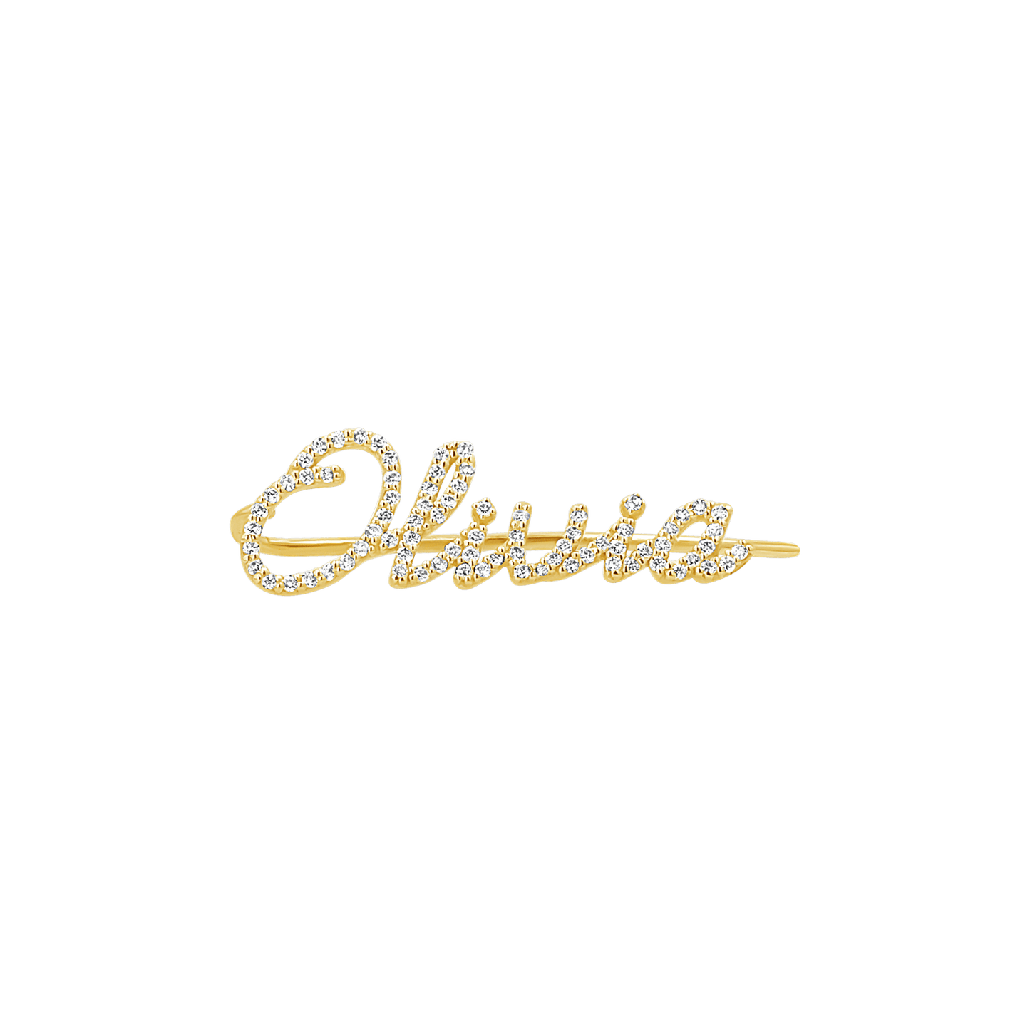 Diamond Personalized Name Ear Crawler - Lotus Diamond