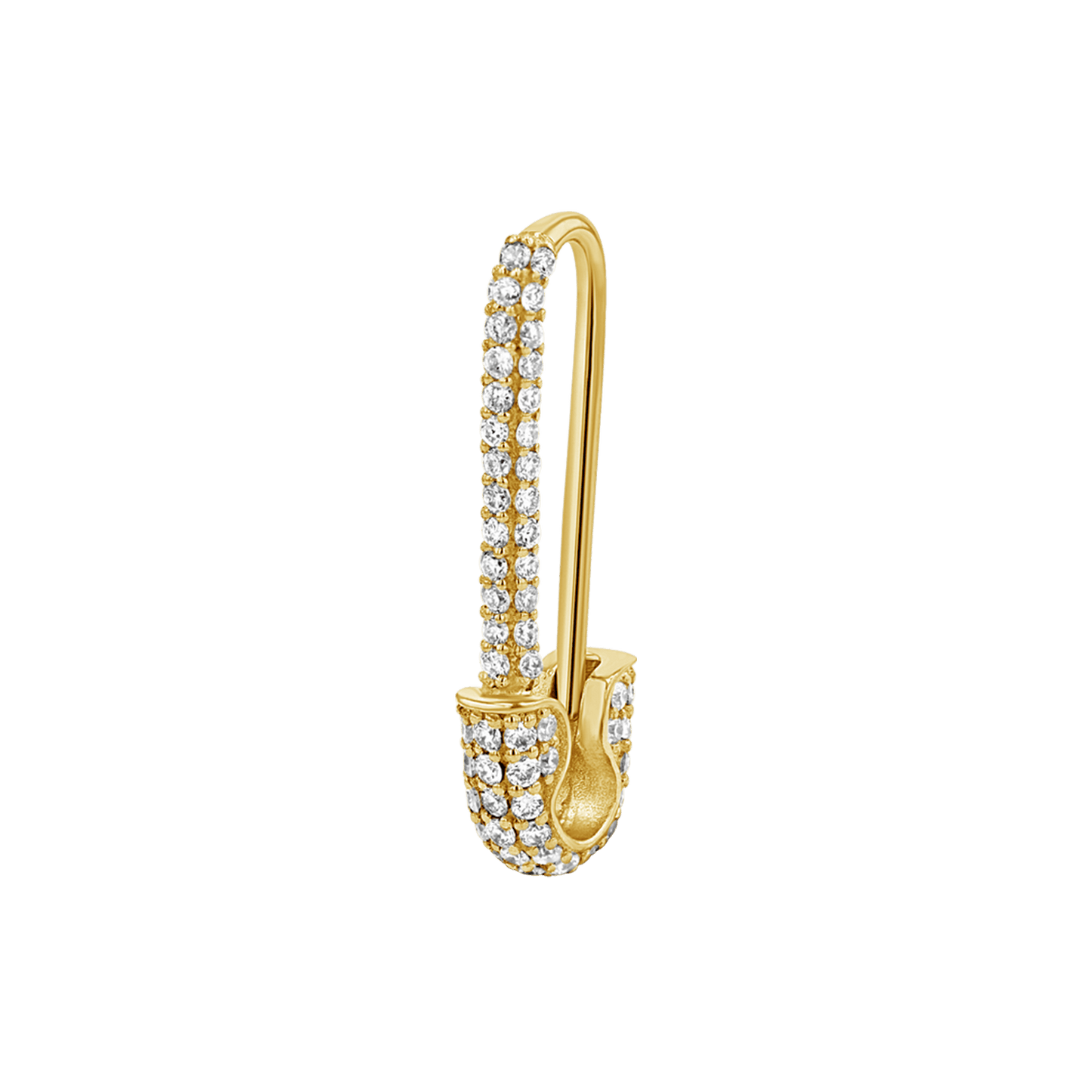 Diamond Safety Pin Earrings - Lotus Diamond