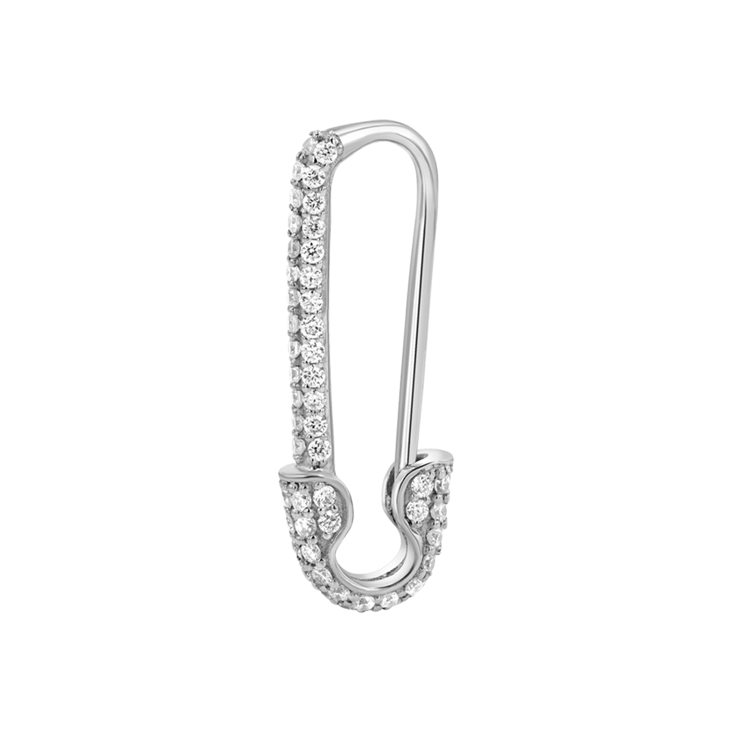 Diamond Safety Pin Earrings - Lotus Diamond