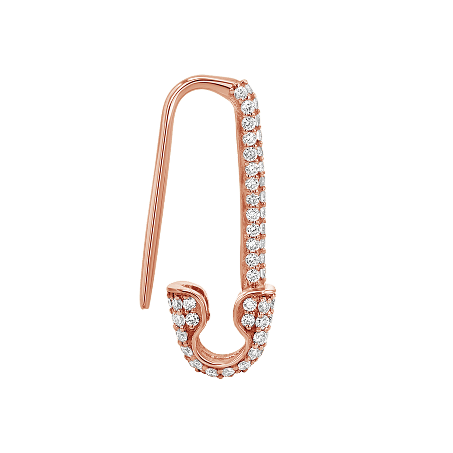 Diamond Safety Pin Earrings - Lotus Diamond