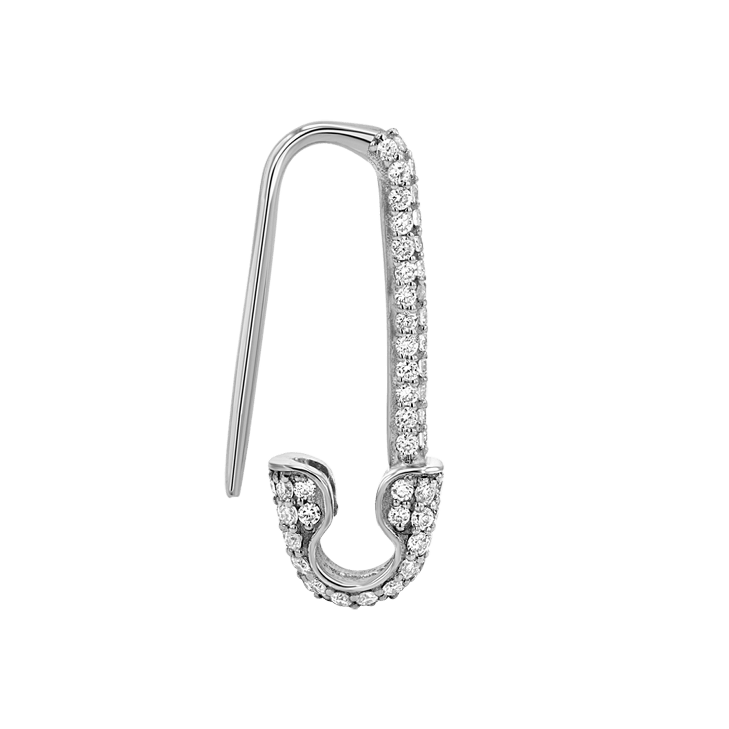 Diamond Safety Pin Earrings - Lotus Diamond
