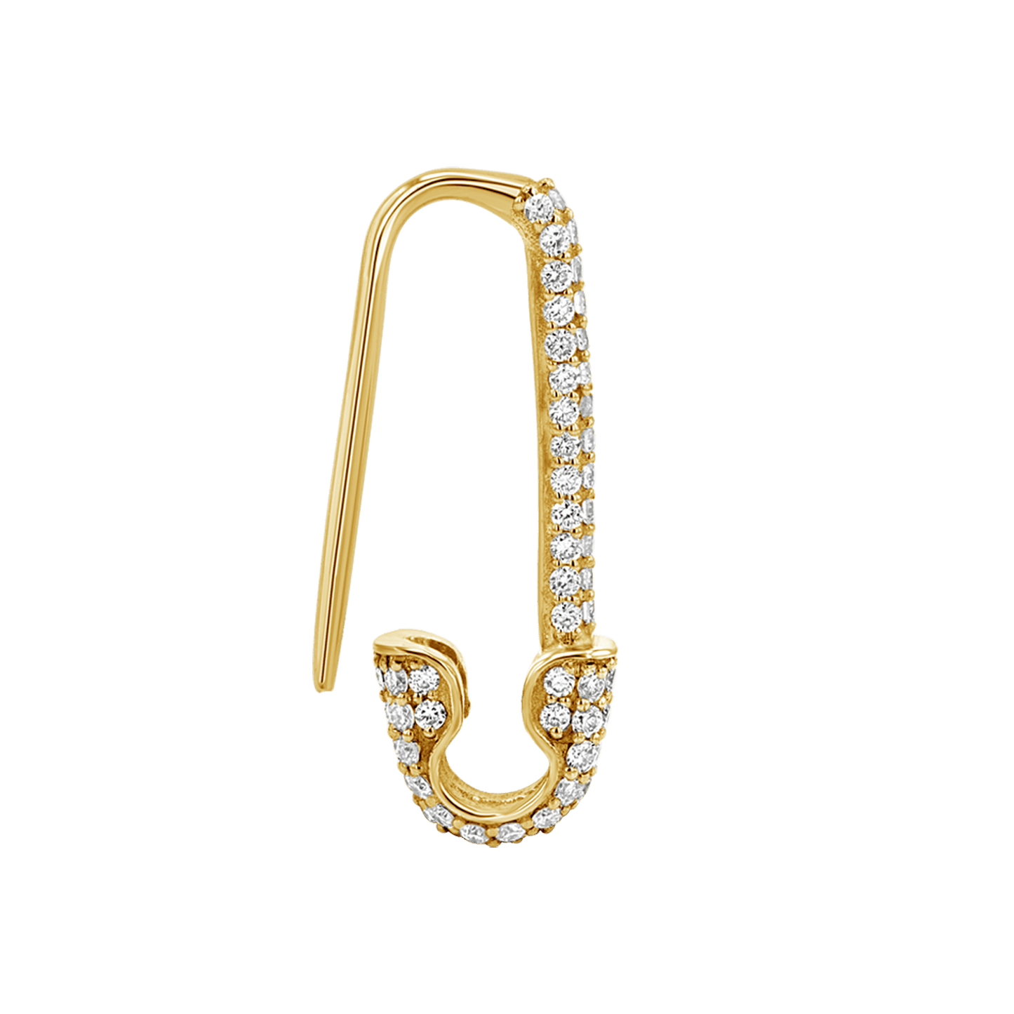 Diamond Safety Pin Earrings - Lotus Diamond