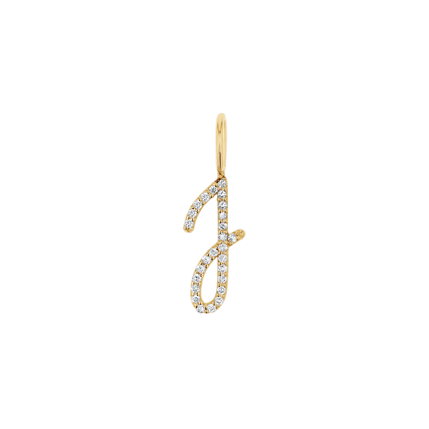 Diamond Script Letter Charm - Lotus Diamond