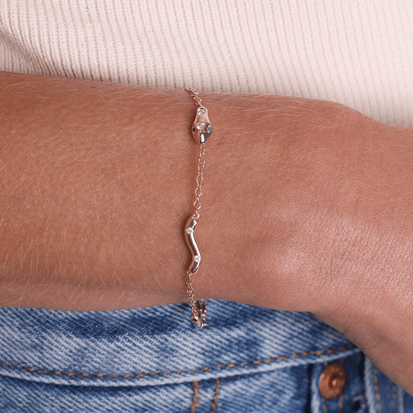 Diamond Serpentine Strand Bracelet - Lotus Diamond