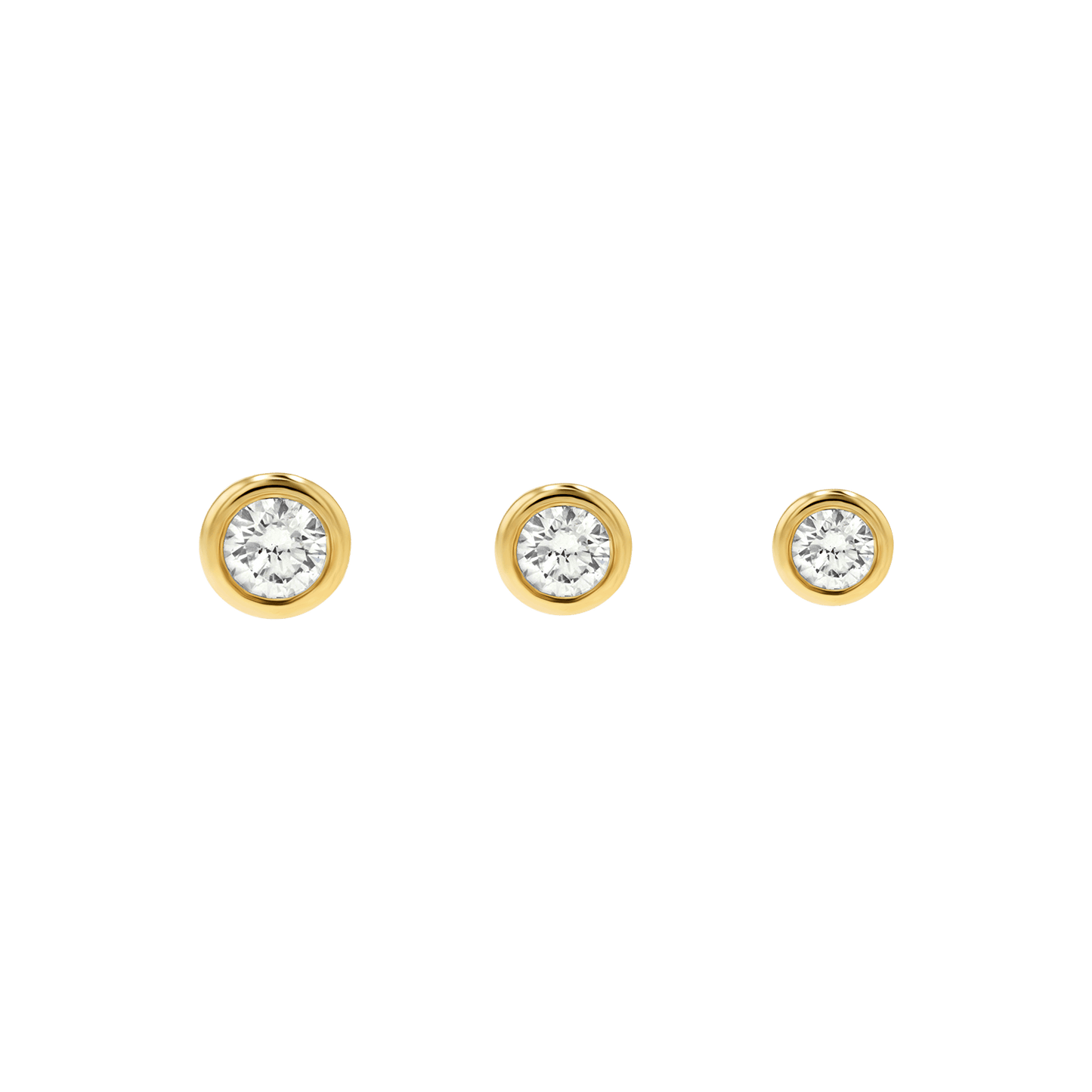 Diamond Solitaire Bezel Studs - Lotus Diamond